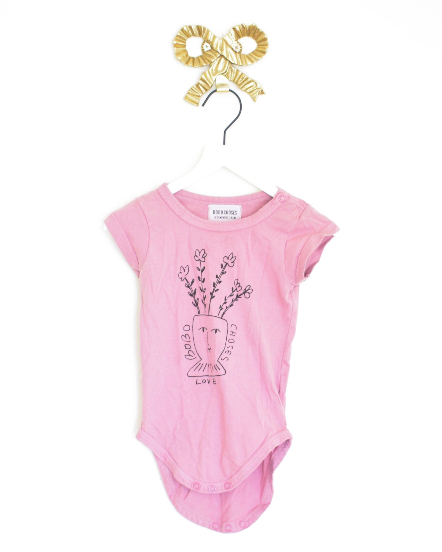 bobo choses mauve planter onesie / 6-12 months
