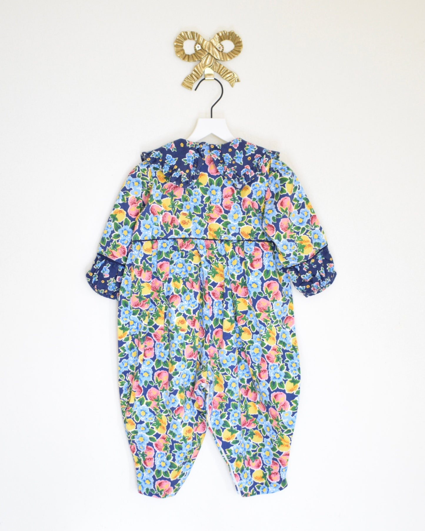 vintage strawberry lemon romper / 18 months