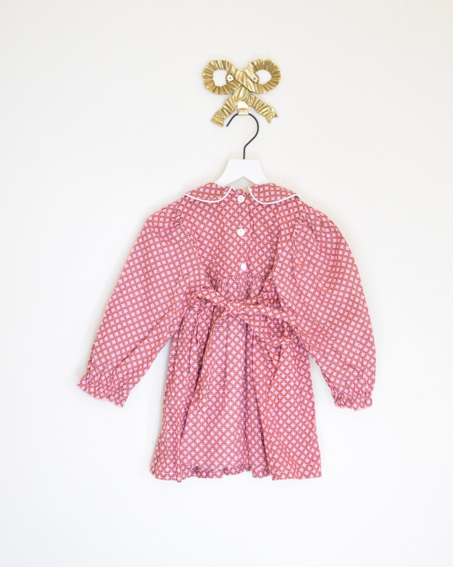 vintage pink print Dress / 2T