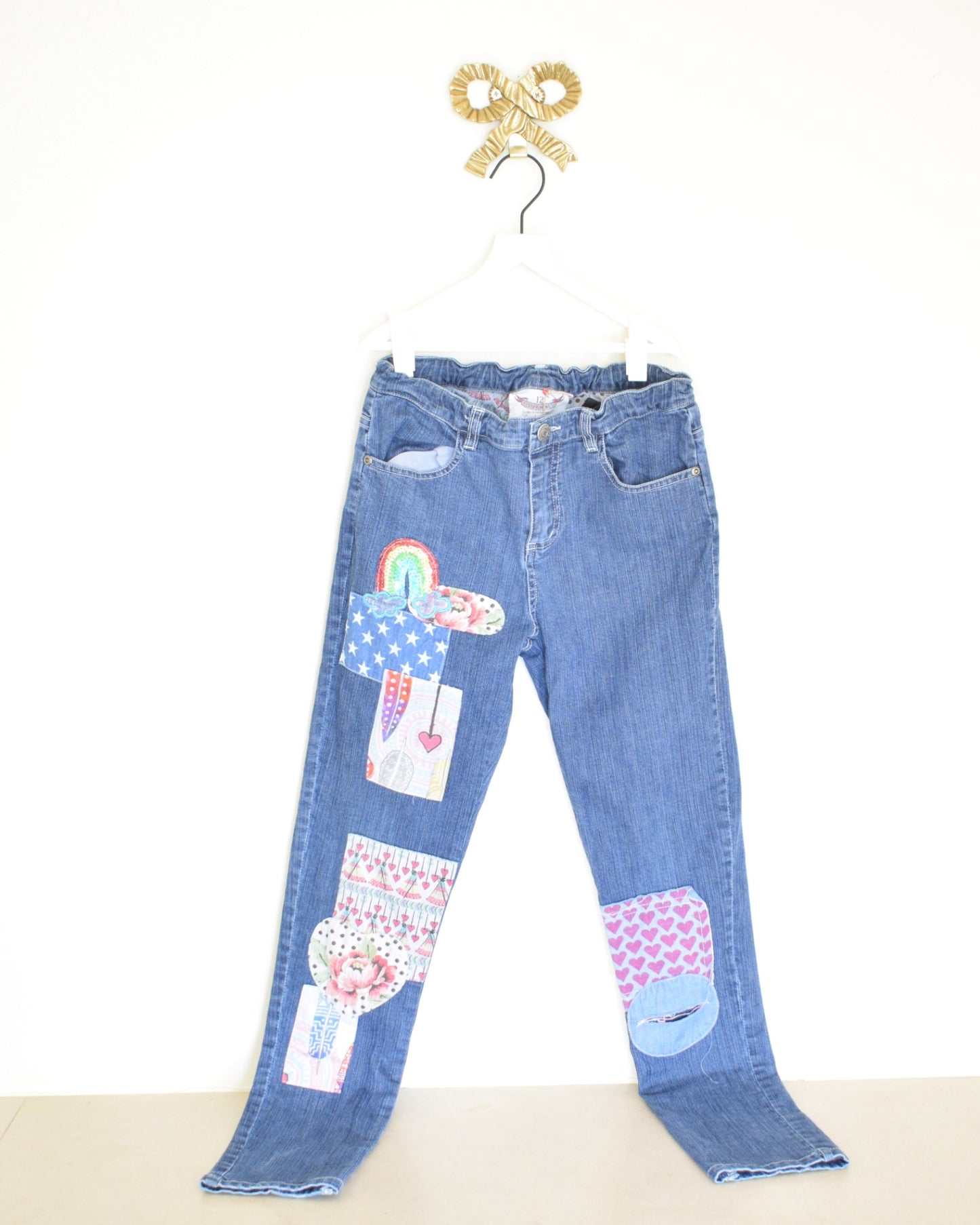 Paper Wise Patch Jeans / 12 Blue