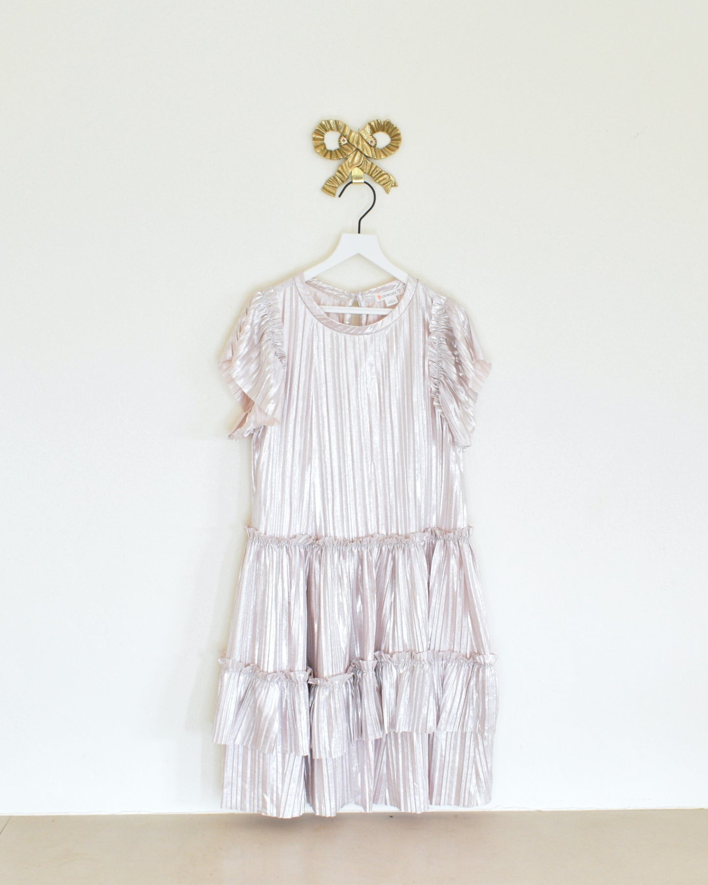 Crewcuts Silver Pleated Dress / 8