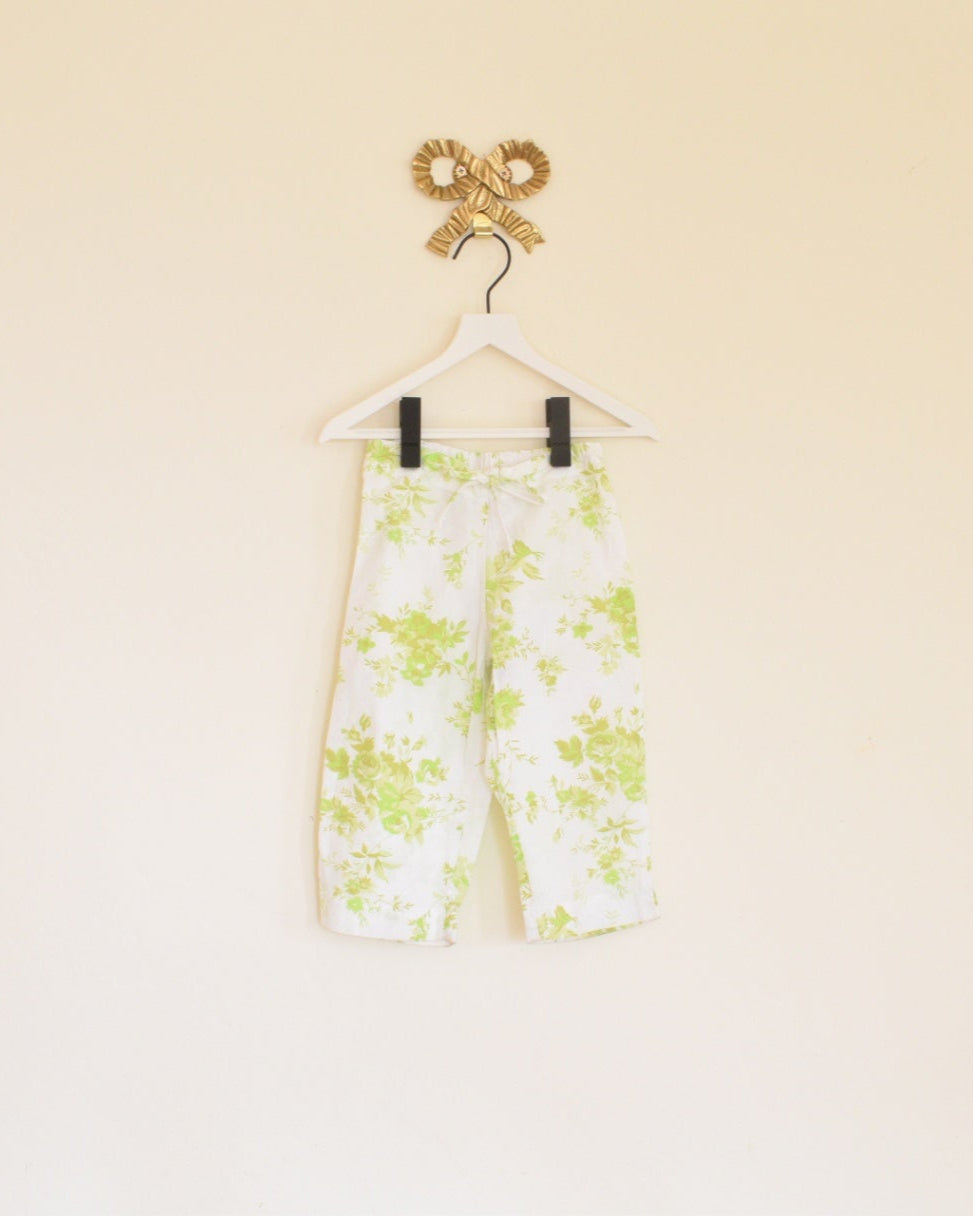 vintage green floral pants / 12 months