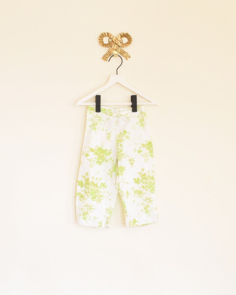 vintage green floral pants / 12 months