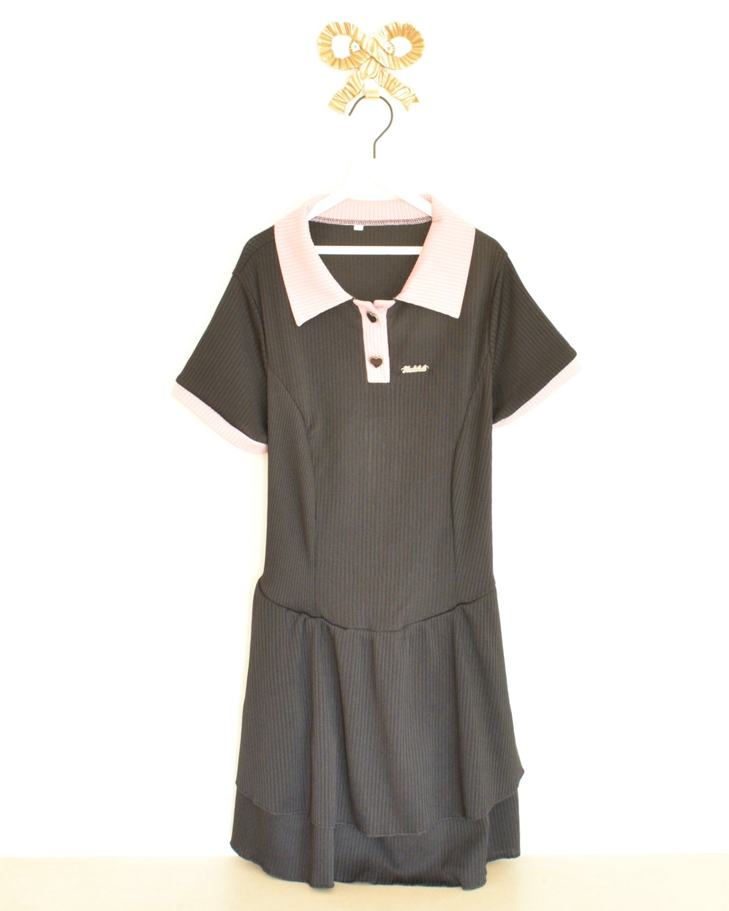 Balabala Pink & Black Hearts Dress / 12 Years