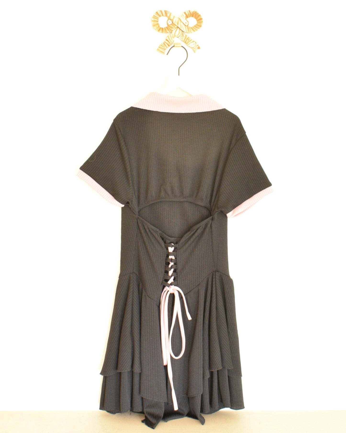 Balabala Pink & Black Hearts Dress / 12 Years
