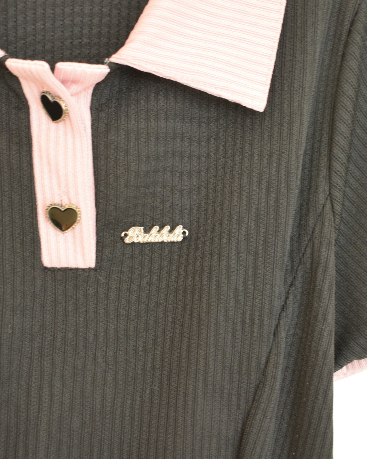 Balabala Pink & Black Hearts Dress / 12 Years