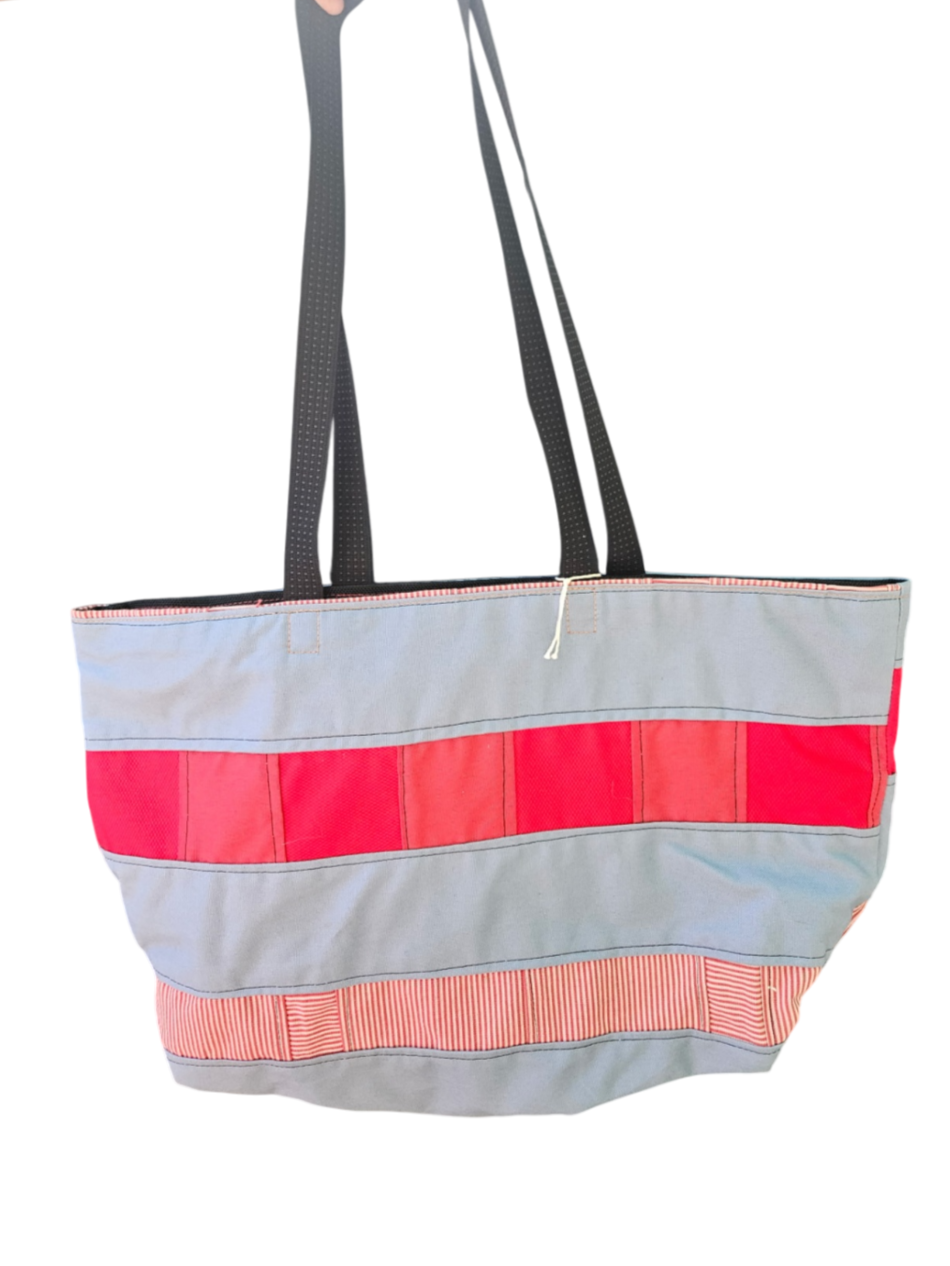 Patchwork Stripe Tote Bag