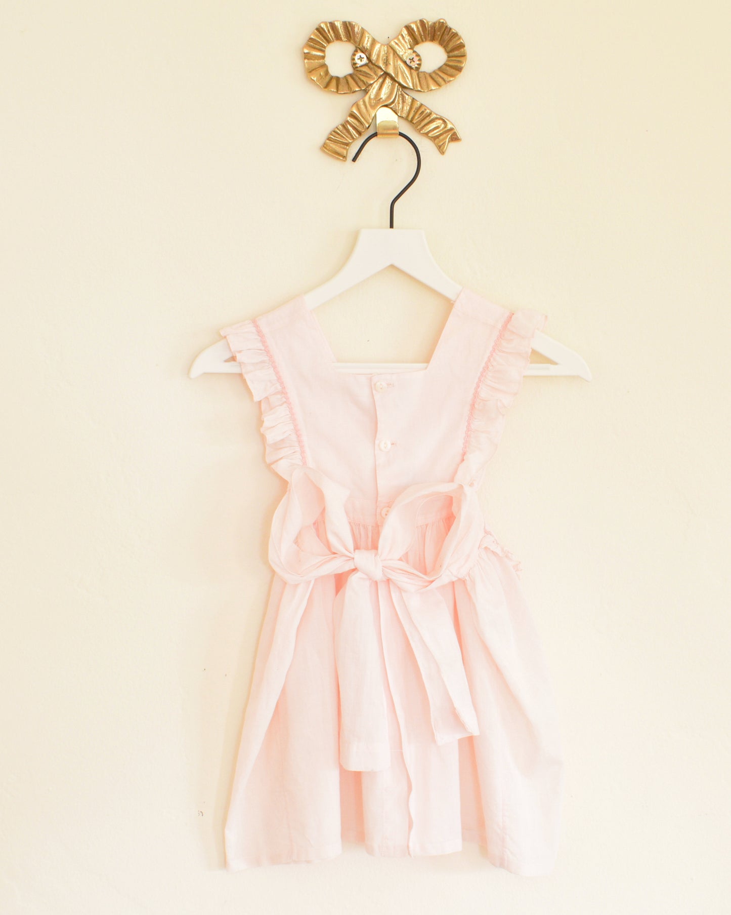 vintage handmade cotton smock dress / 0-6 months