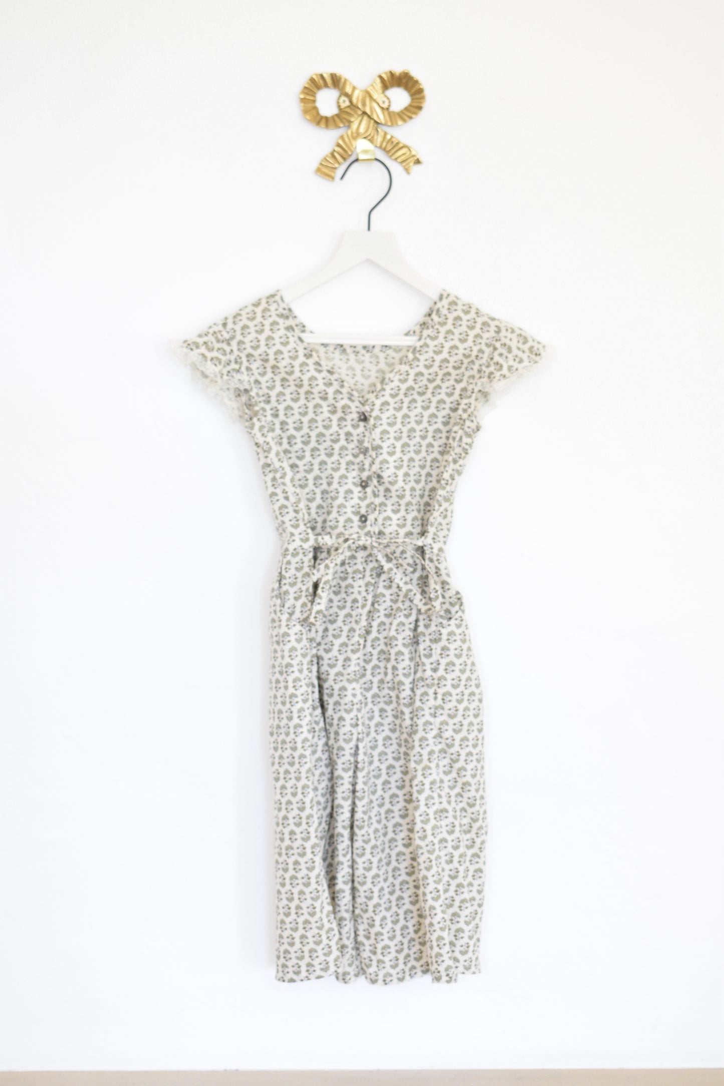 Louisiella Green Floral Playsuit / 3T