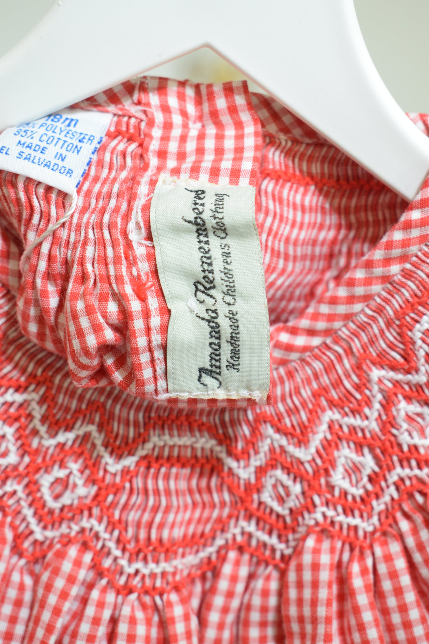 Vintage Amanda Remembered Handmade Smocked Dress / 18 Months