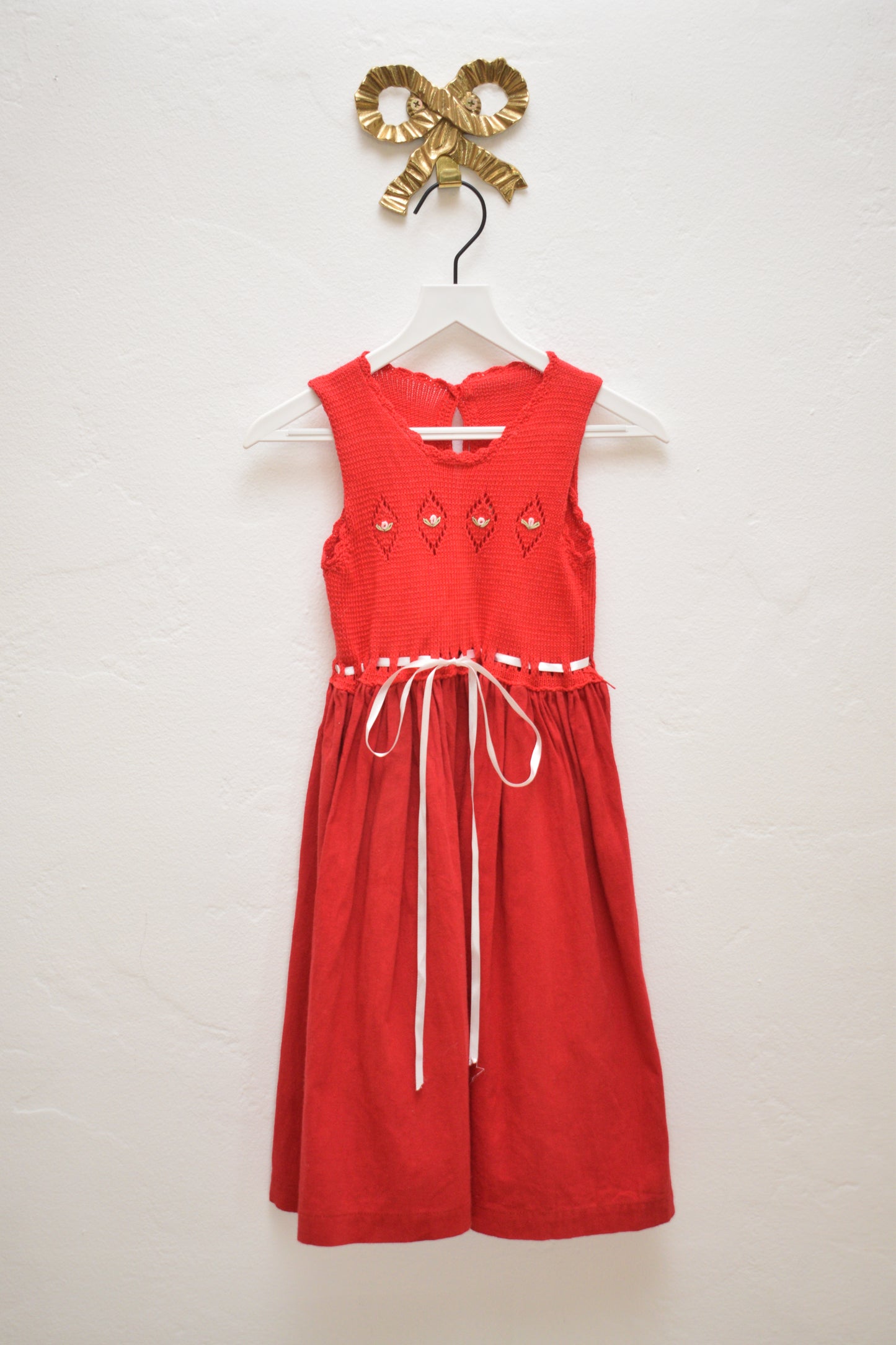 Vintage Red Knit Tulip Dress / 4