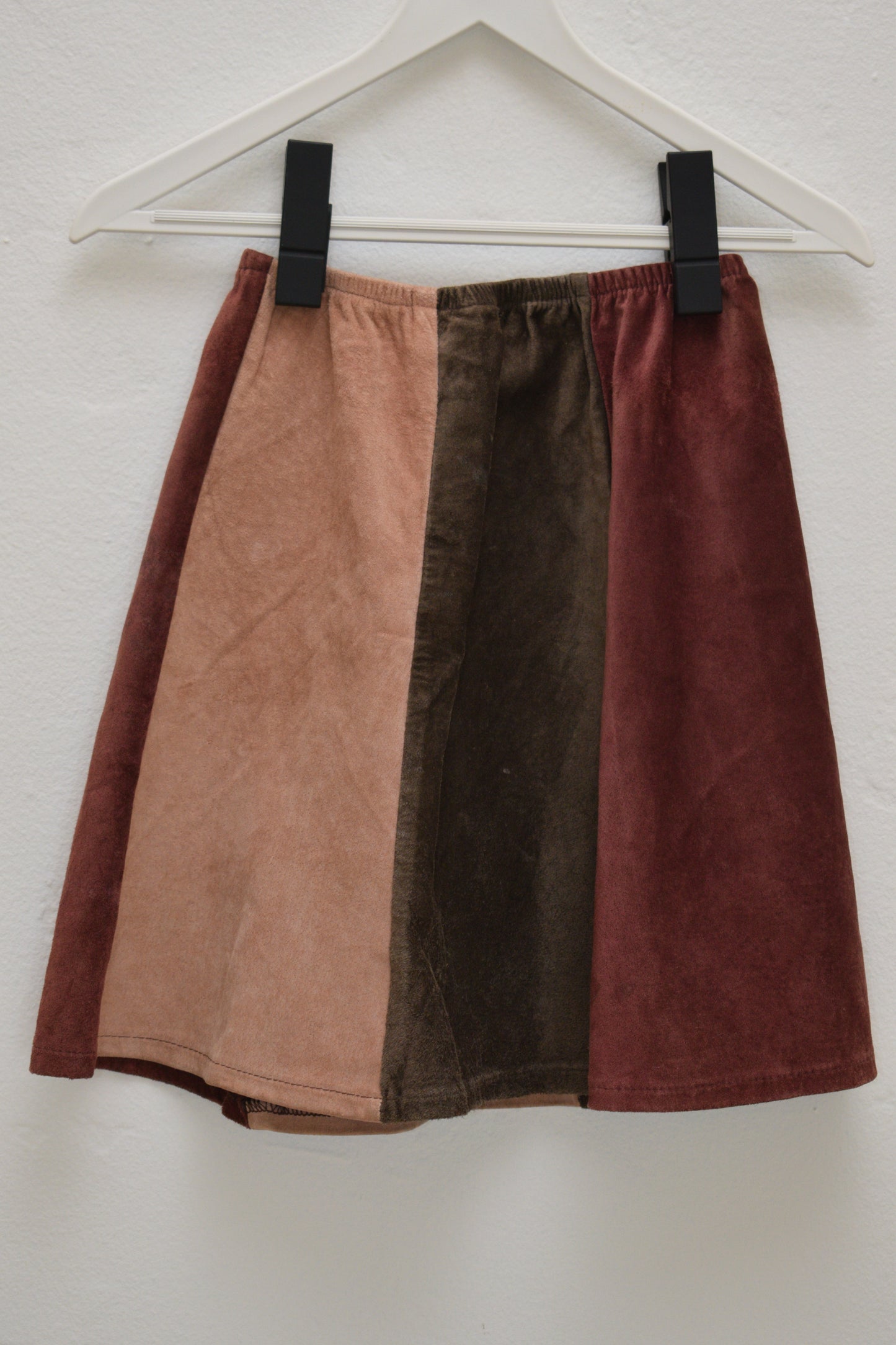 Vintage Patchwork Suede Skirt / 2 Years