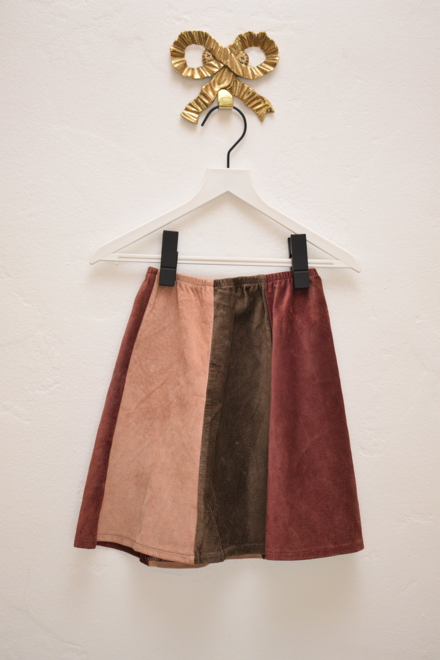 Vintage Patchwork Suede Skirt / 2 Years