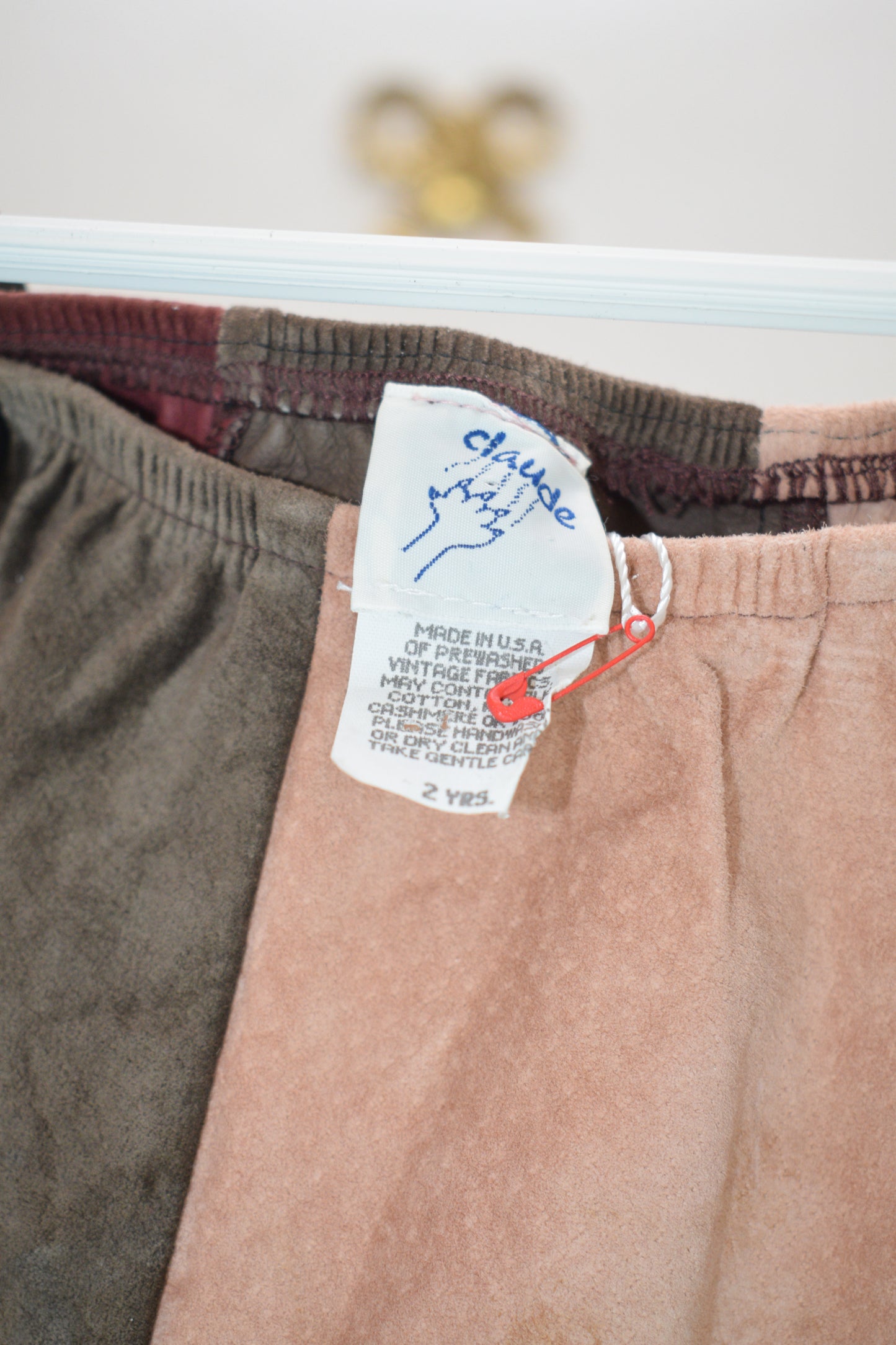Vintage Patchwork Suede Skirt / 2 Years