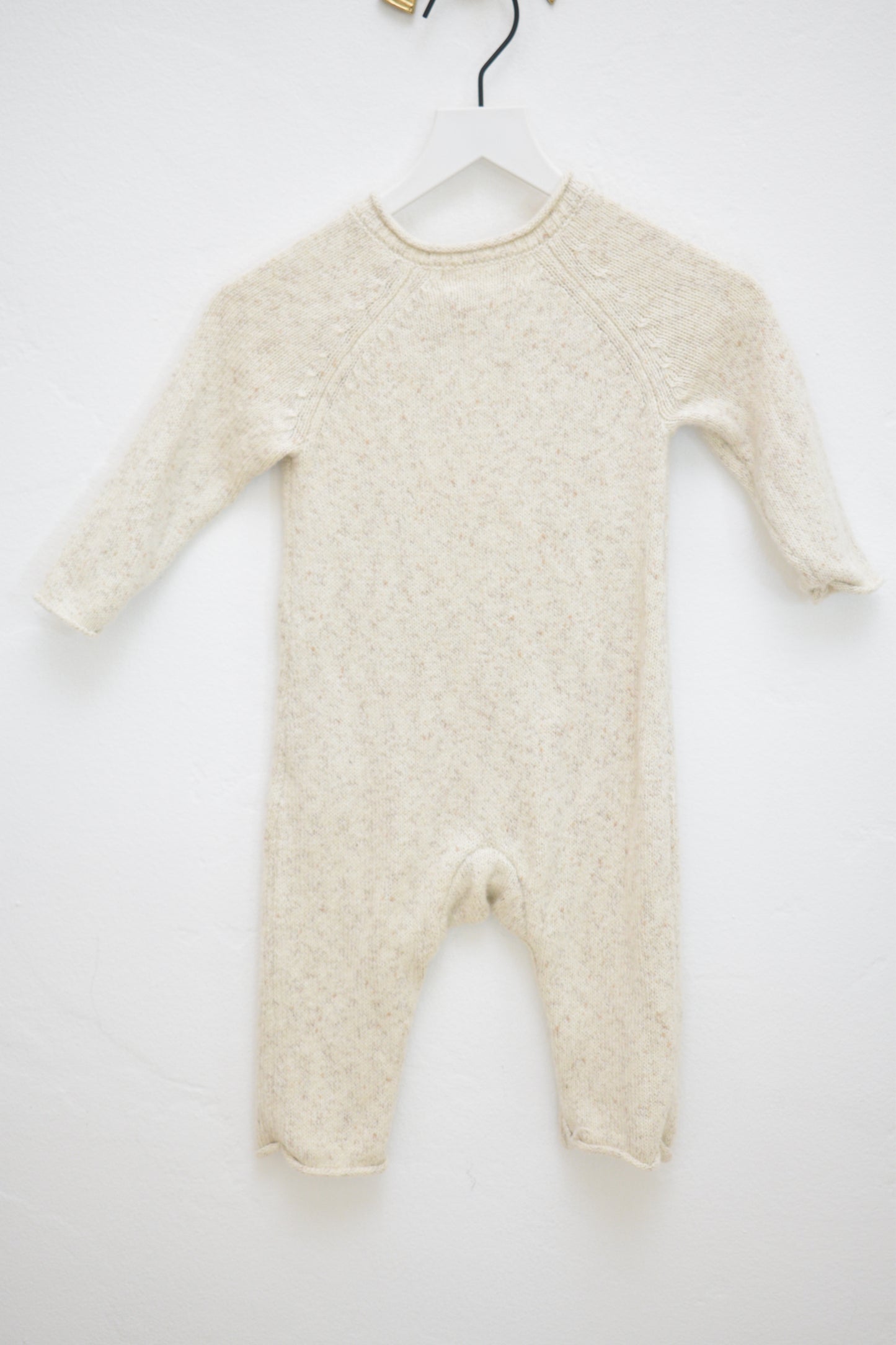 Quincy Mae Knit Oatmeal Romper / 0-3 months