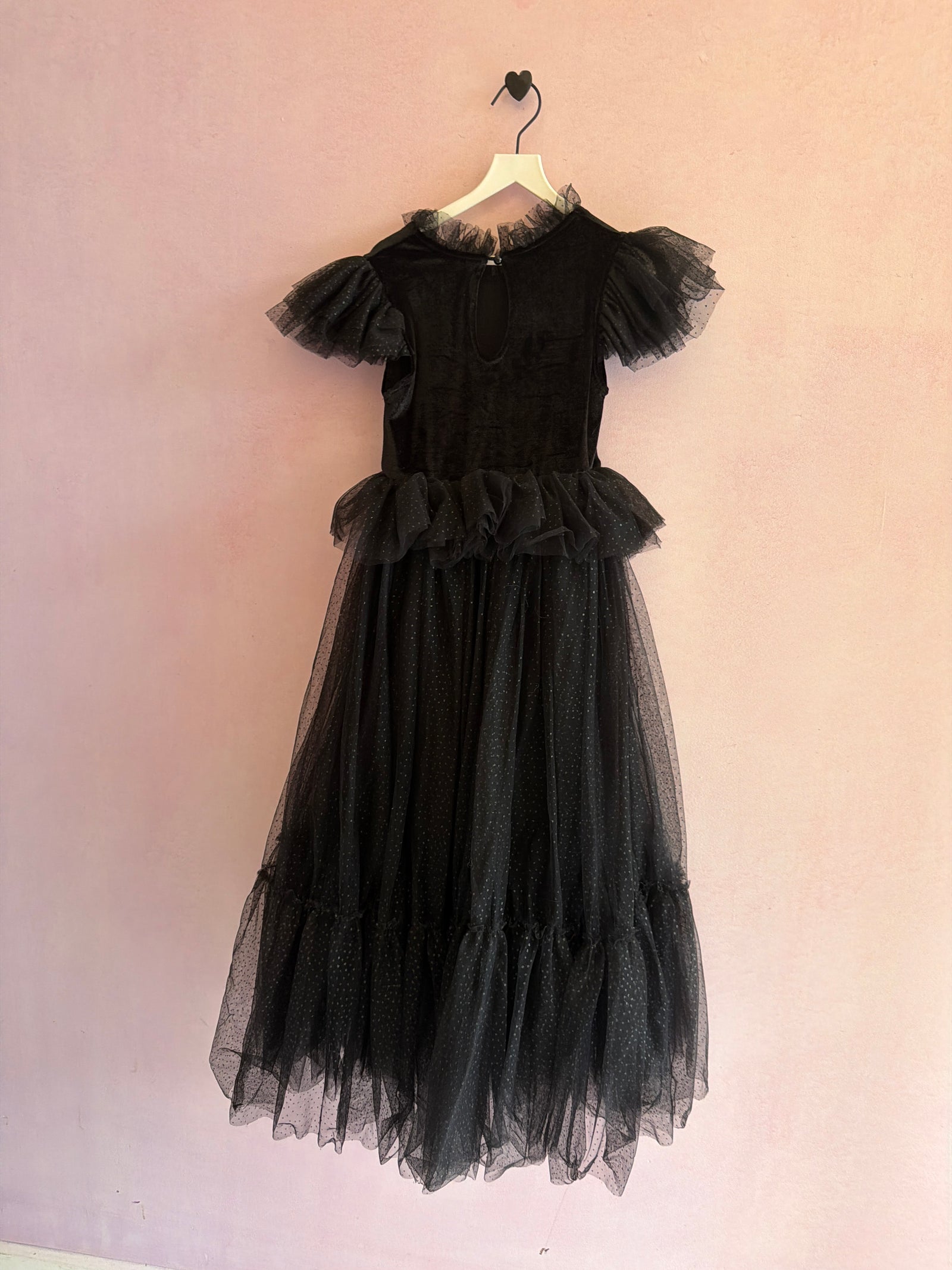 Autumn Moon Kids Clothing Black Whimsical Velvet Witch Dress / 6