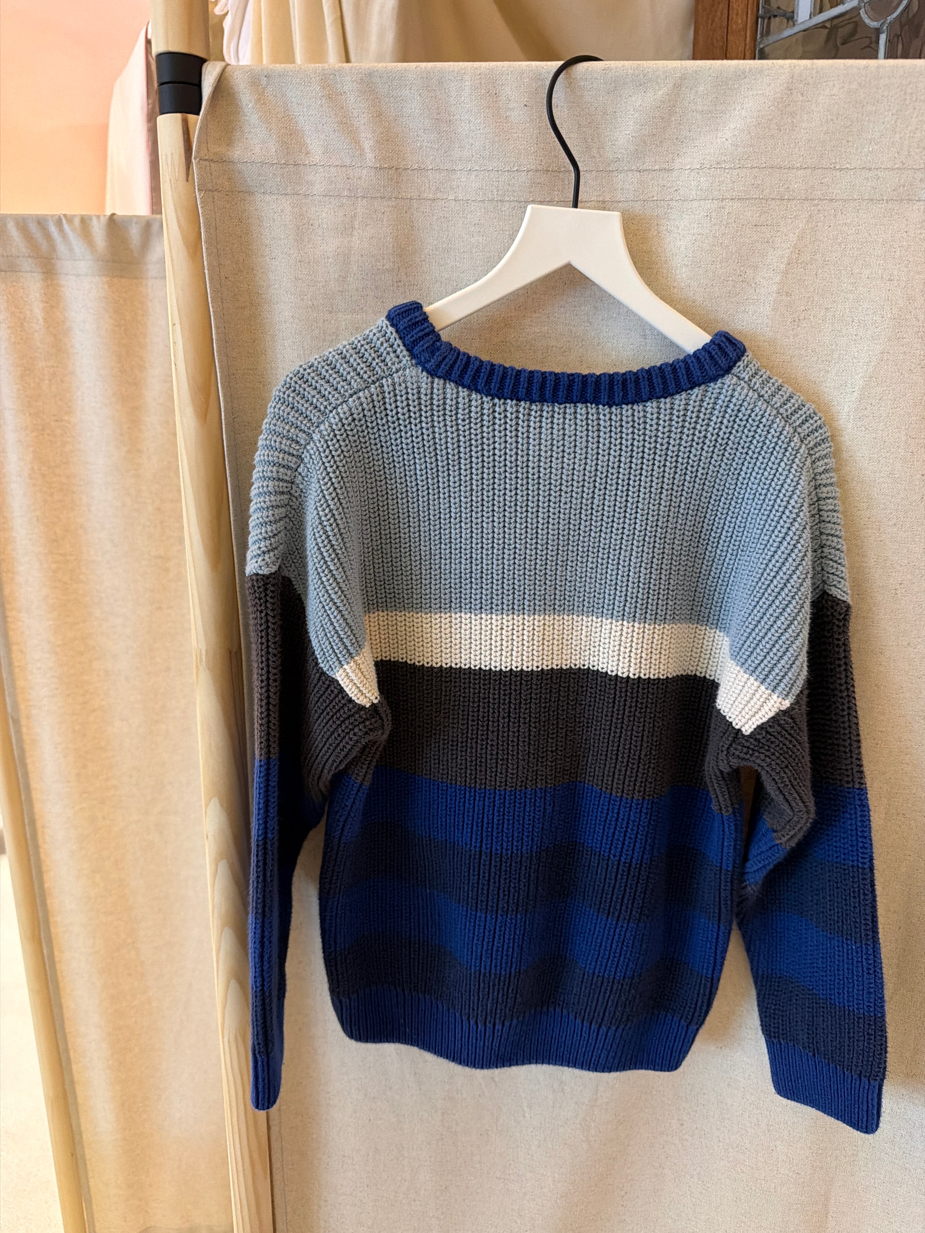 Hanna Andersson Chunky Knit Blues Stripe Sweater / 4