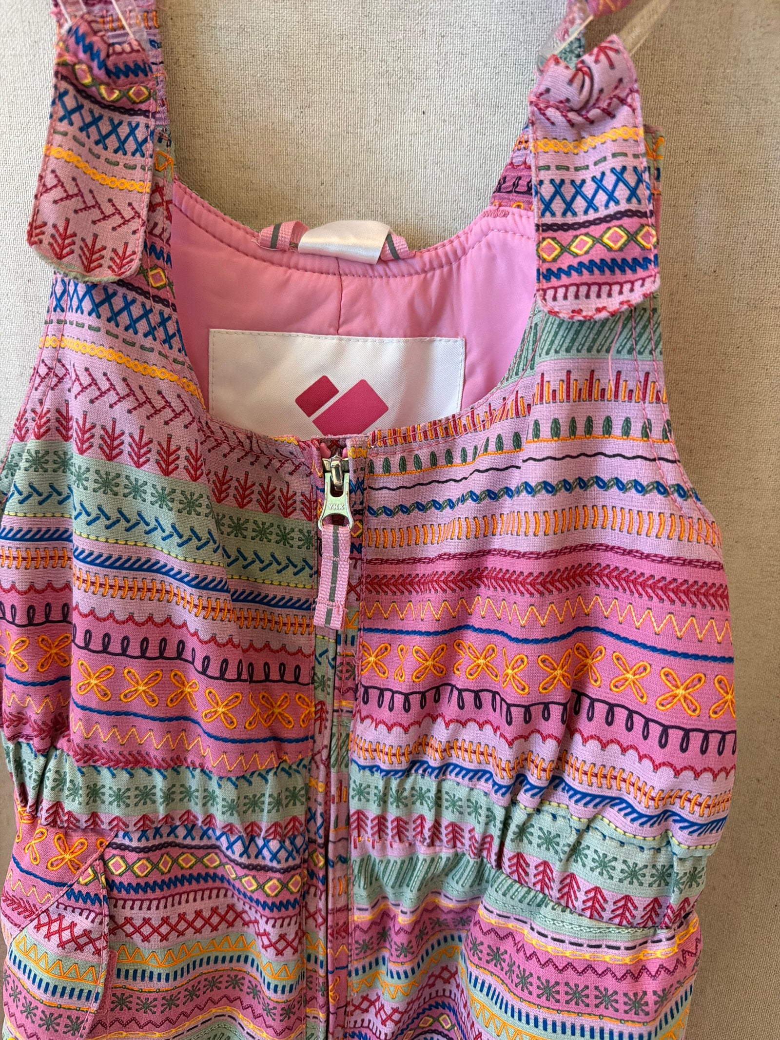 Obermeyer Pink Digital Embroidery Snow Bib / 6