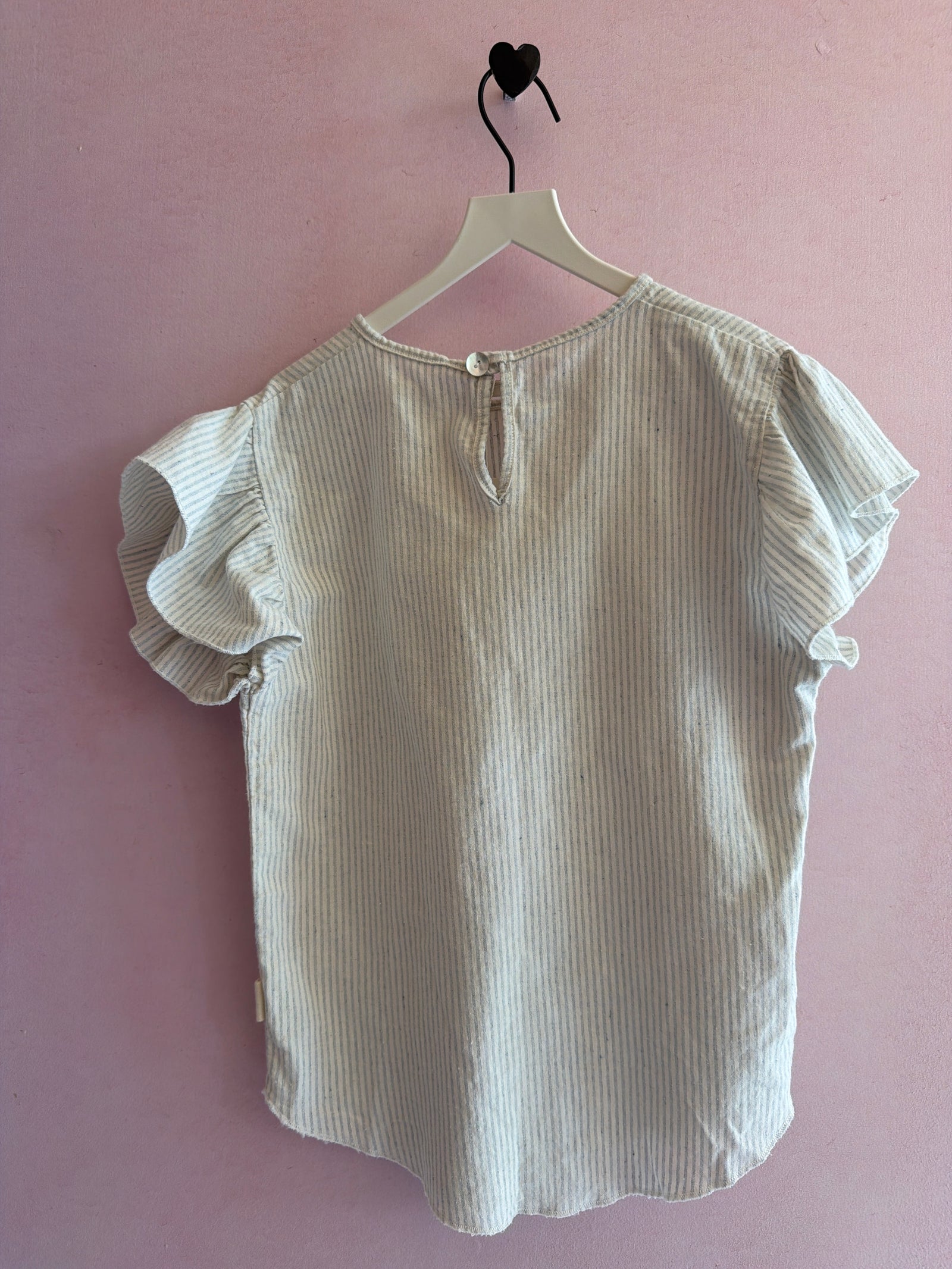 Light Stripe Flutter Sleeve Blouse / 5