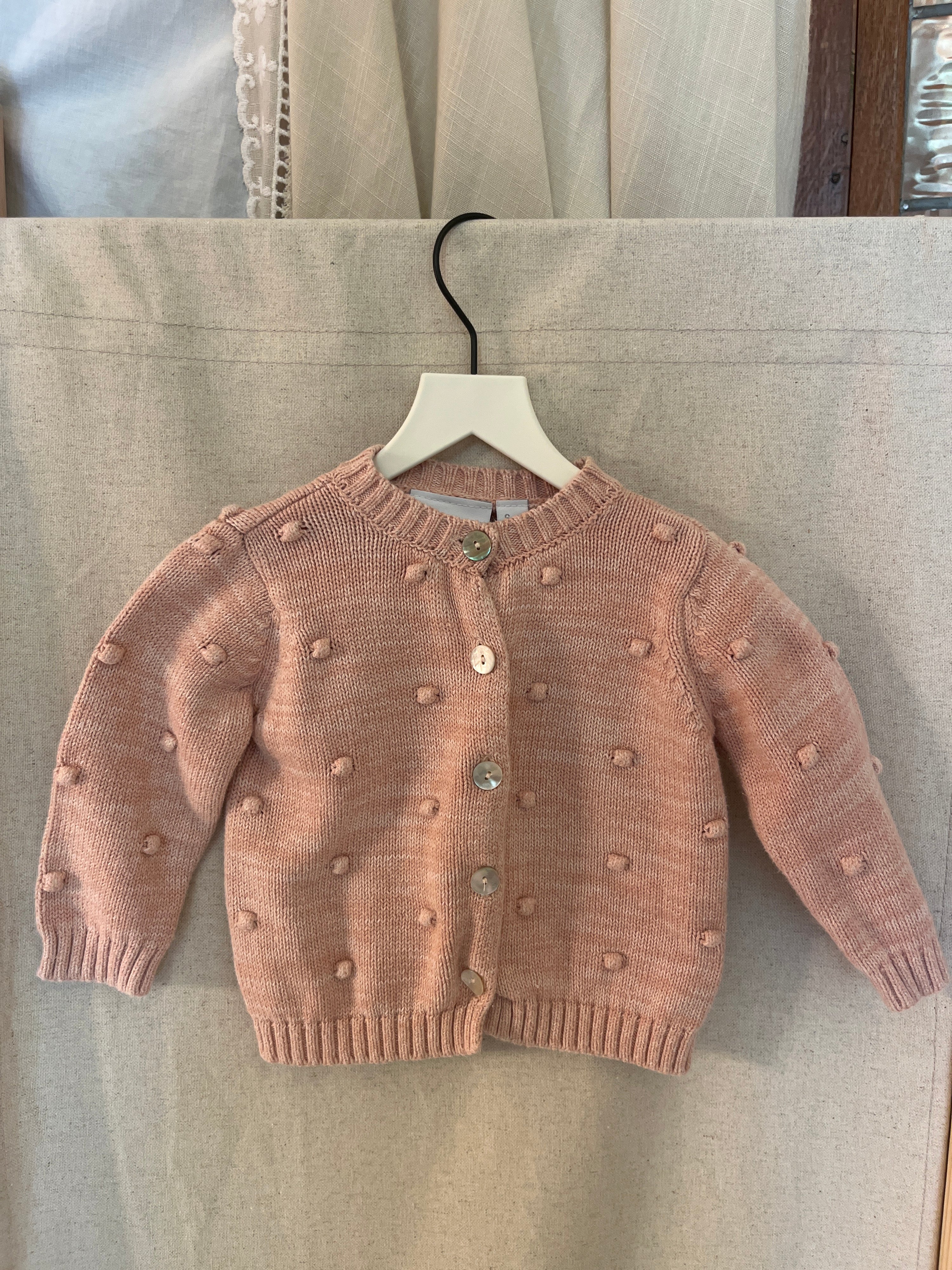 Elegant Baby Pink Dot Sweater / 3-6 months