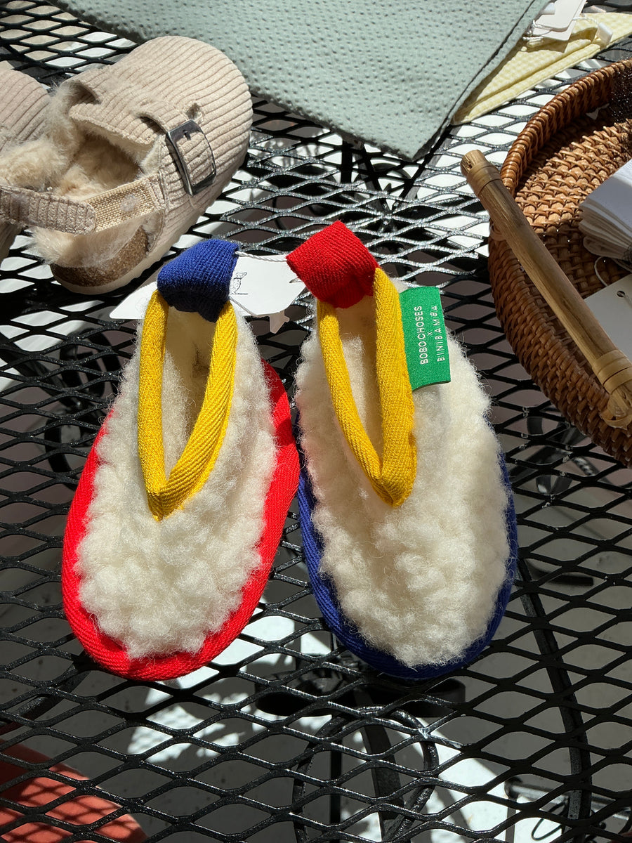 bobo choses x binibamba Color block sherpa booties / 0-6 months