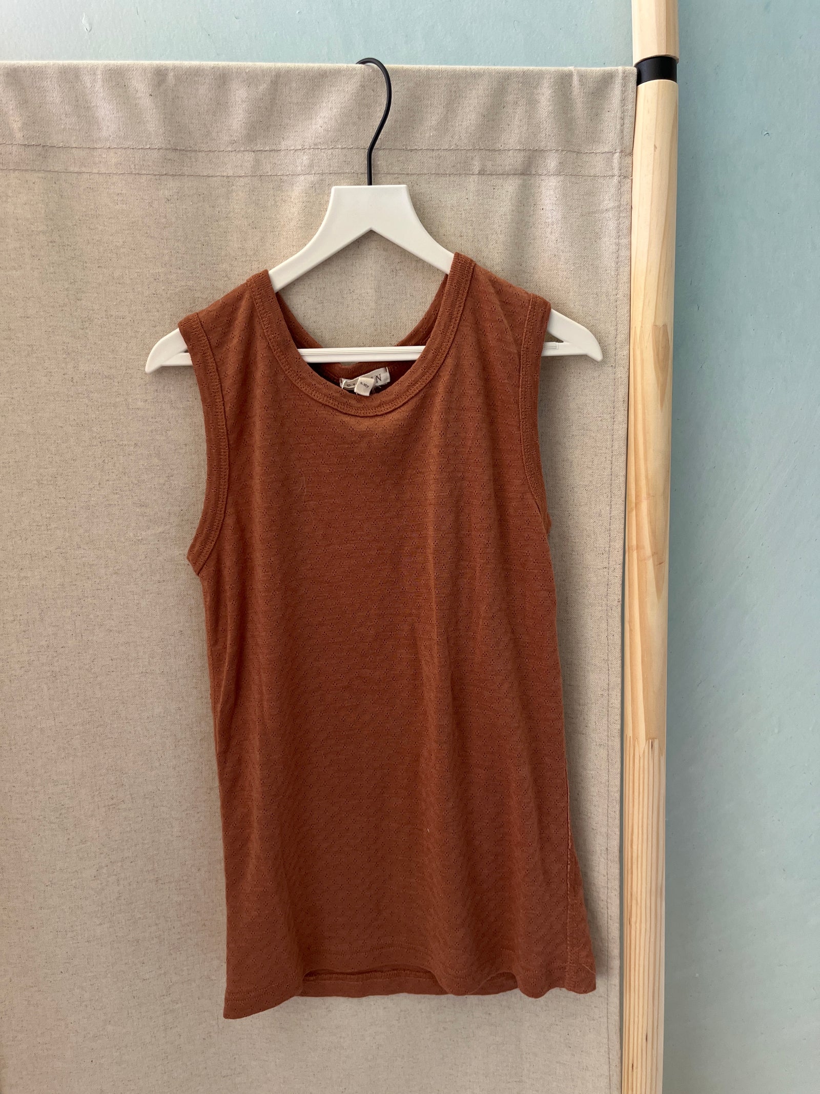 Siskin Rust Pointelle Wool & Silk Tank / 9