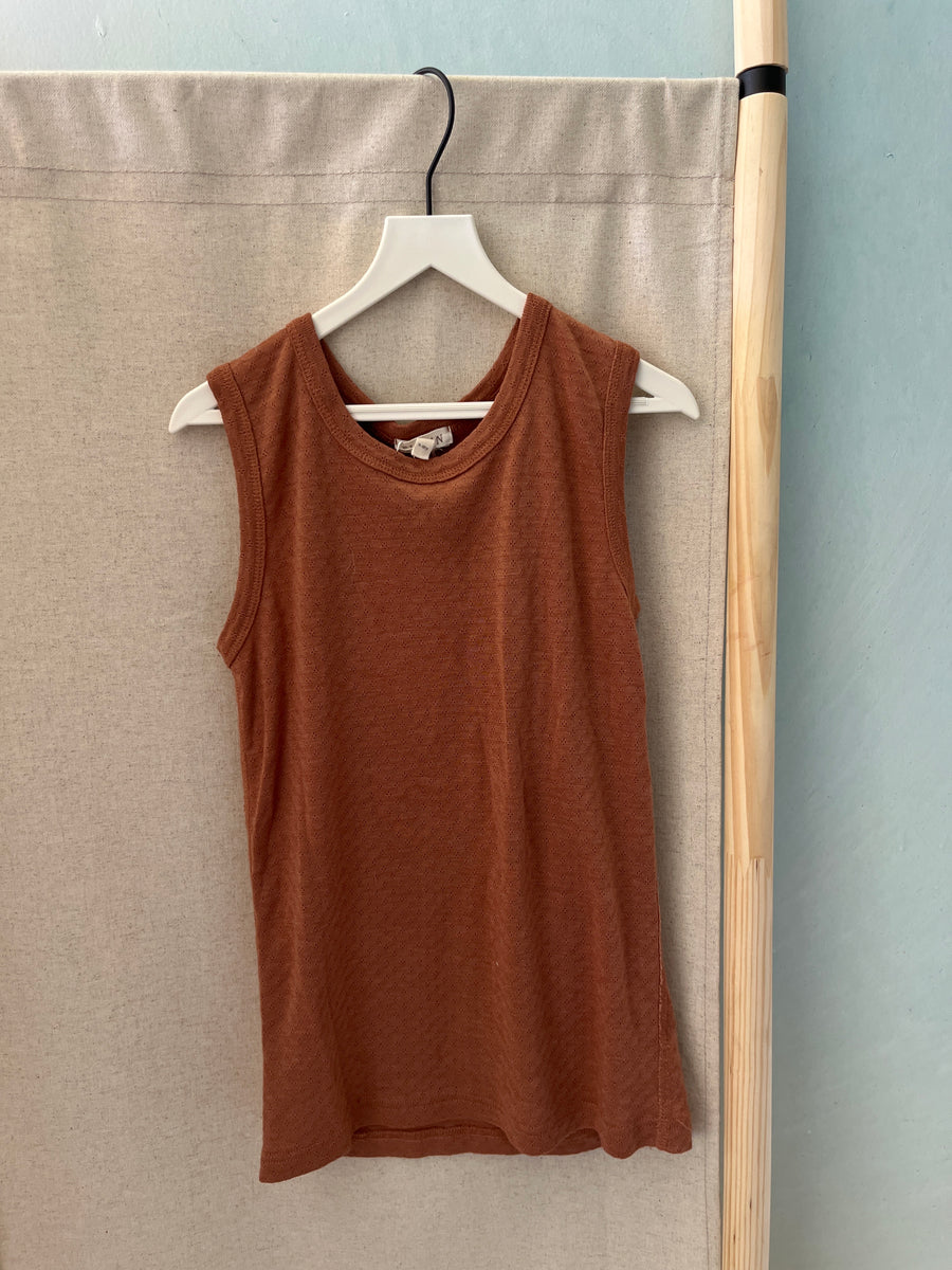 Siskin Rust Pointelle Wool & Silk Tank / 9