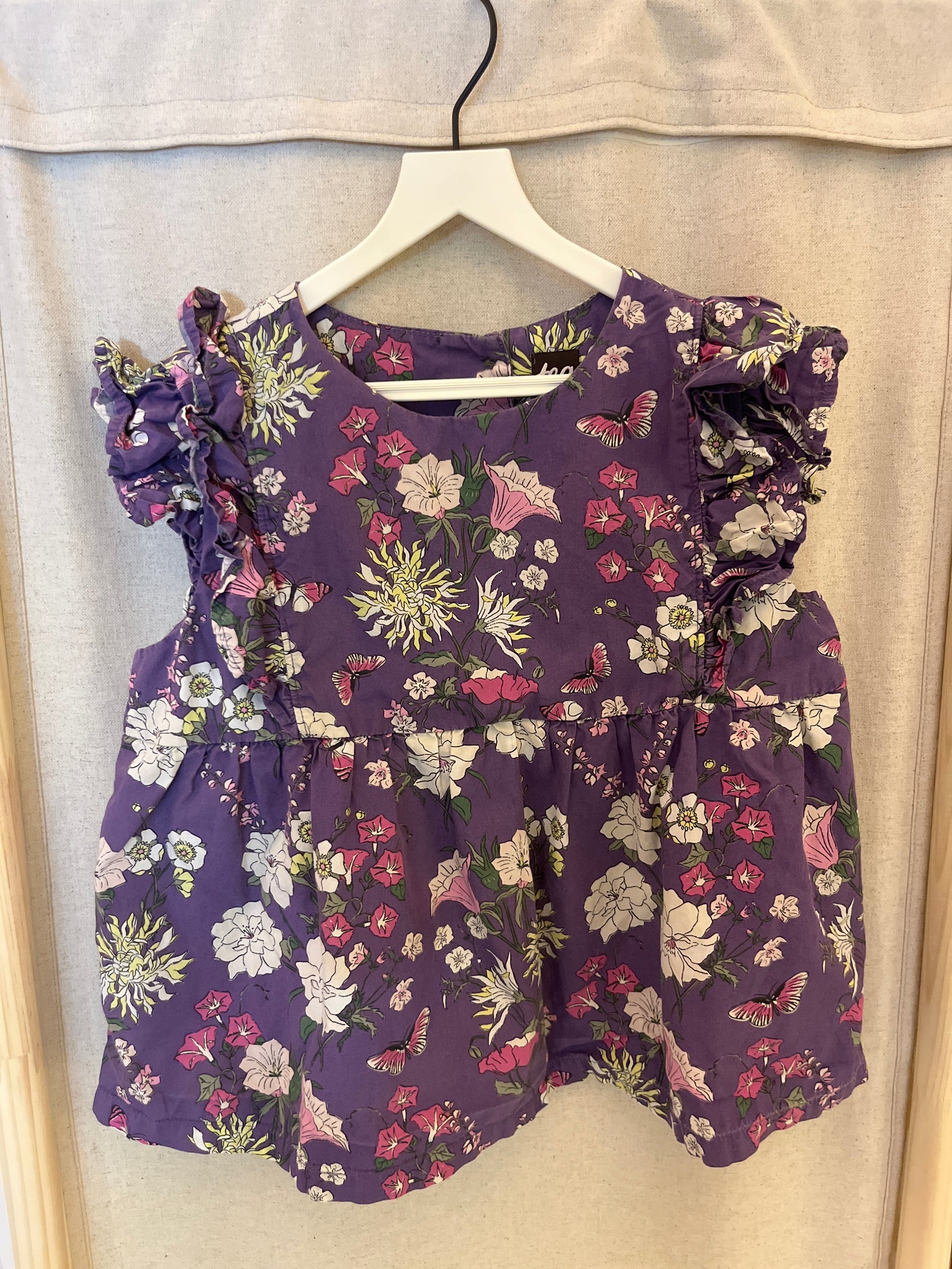 tea Purple with floral print Blouse / 7