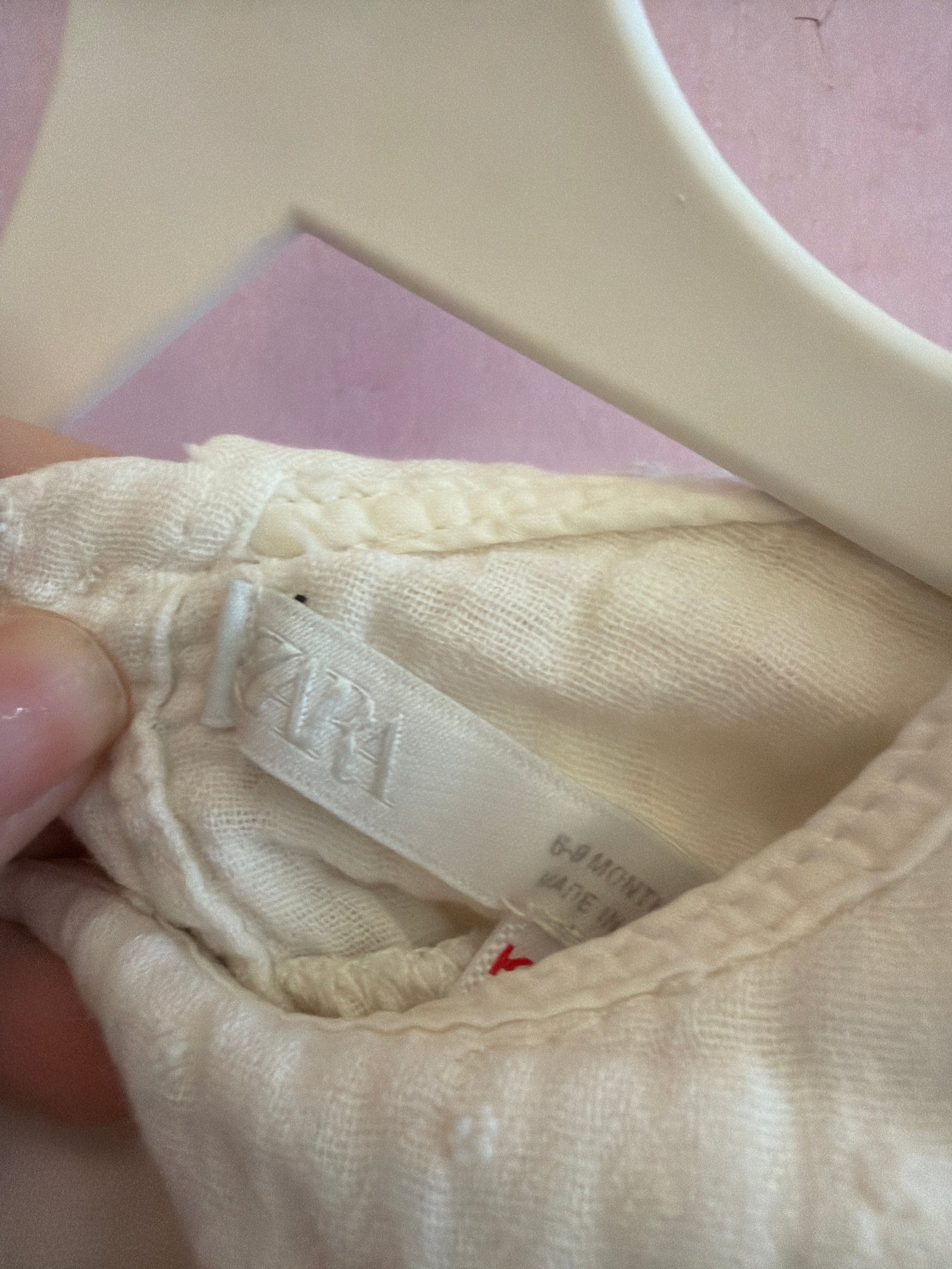 zara swiss dot romper / 6-9 months