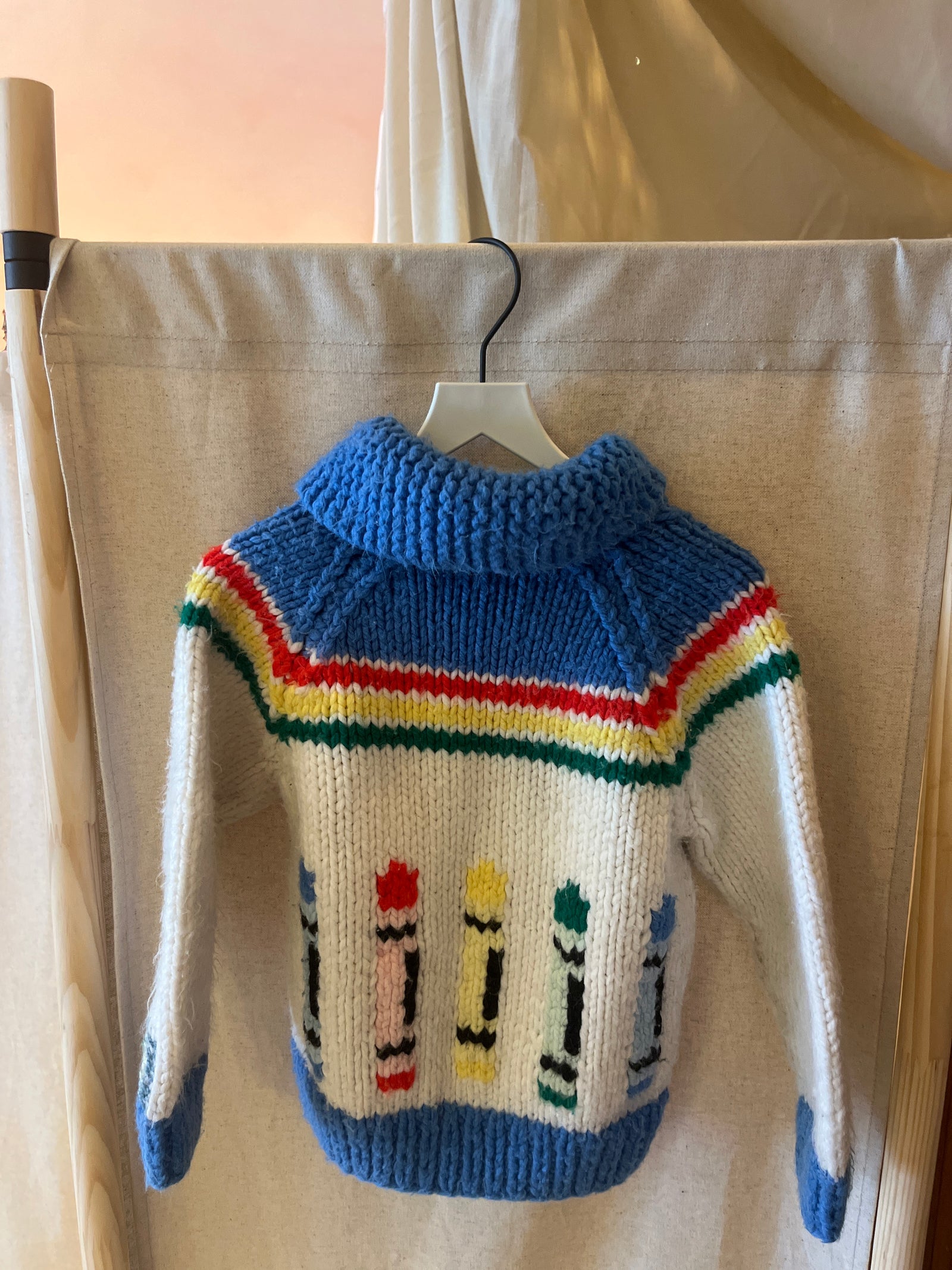 vintage Crayon Knit Sweater / 2-3 Years (creative mending)