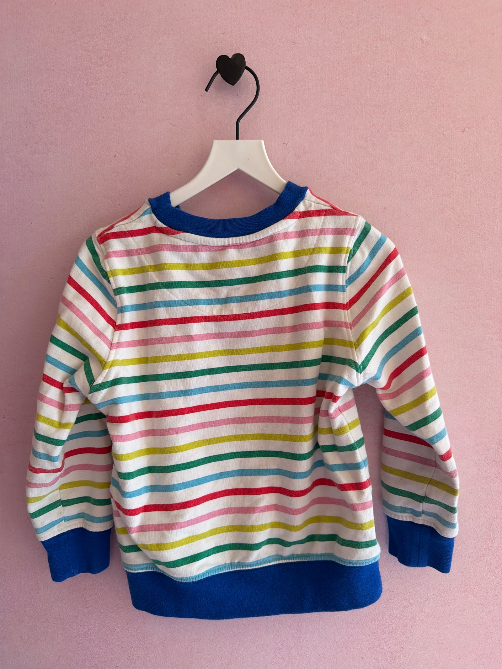 Mini Boden Rainbow Stripe Sweatshirt / 3-4