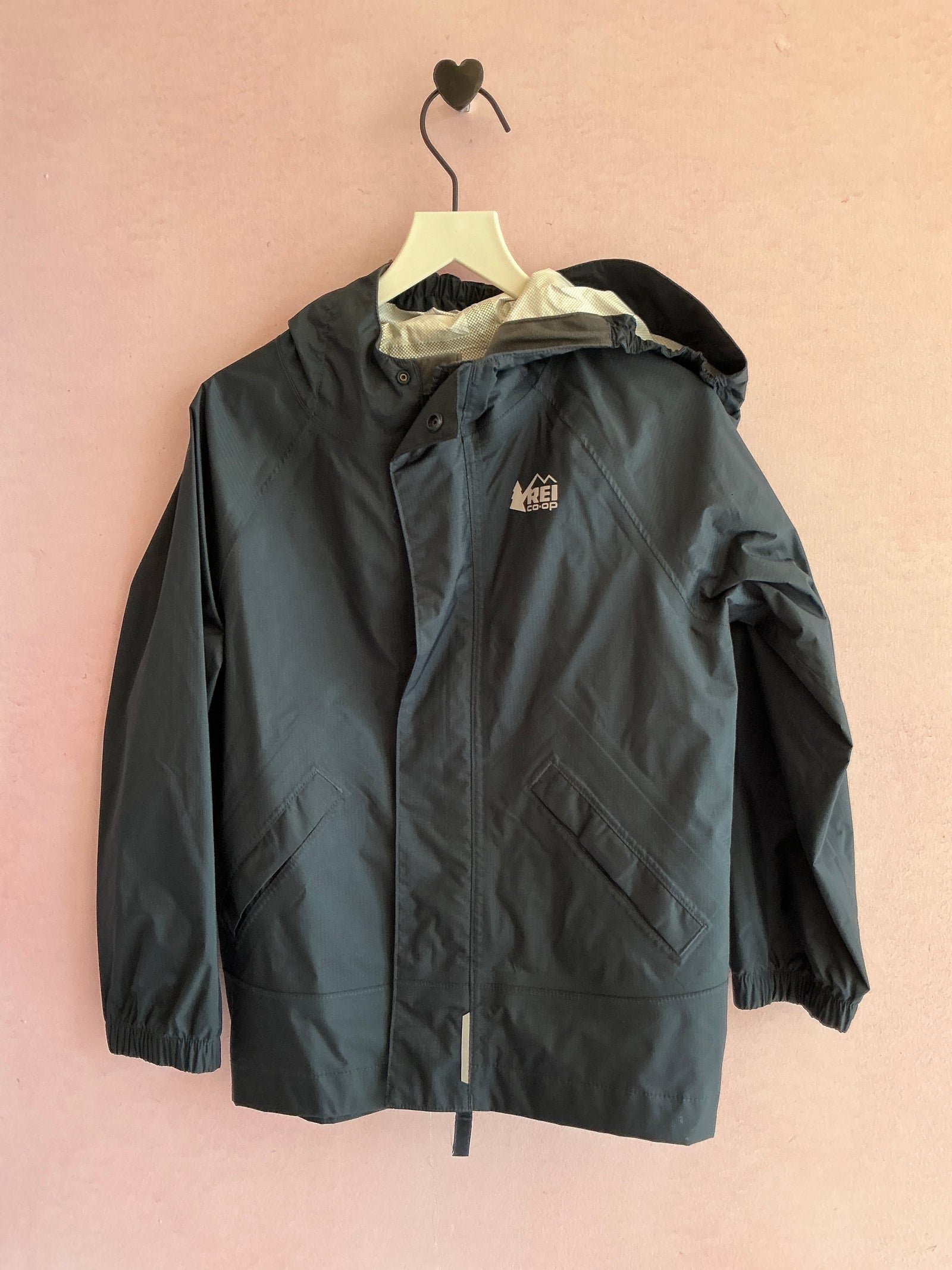 REI Co-op Navy + Hood Rain Coat / 4T