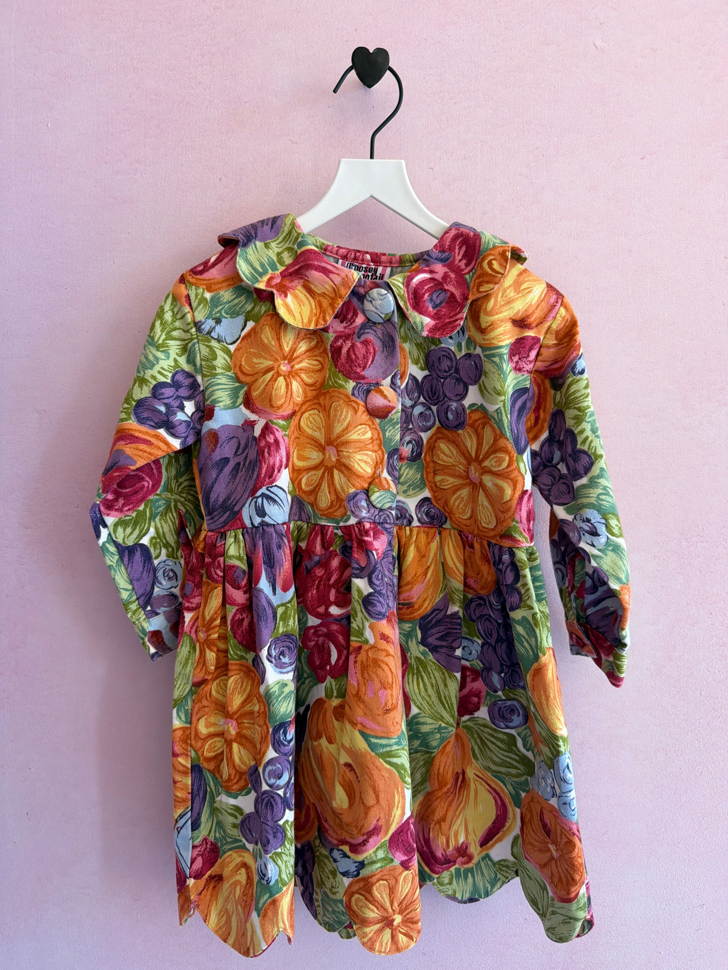 vintage Fruit Still Life Dress / 2T