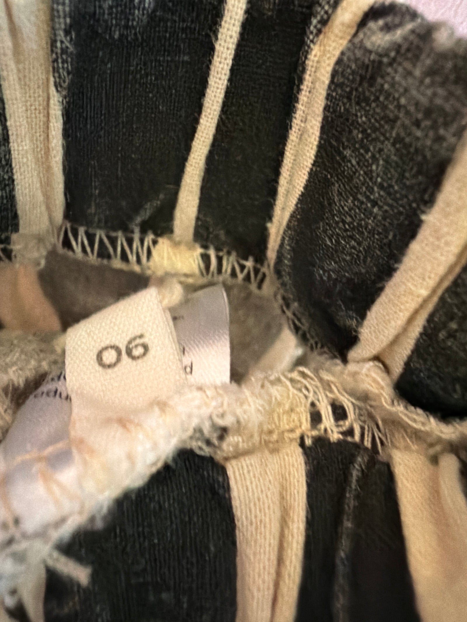 Black + Cream Stripe Paper Bag Pants / 18-24 months