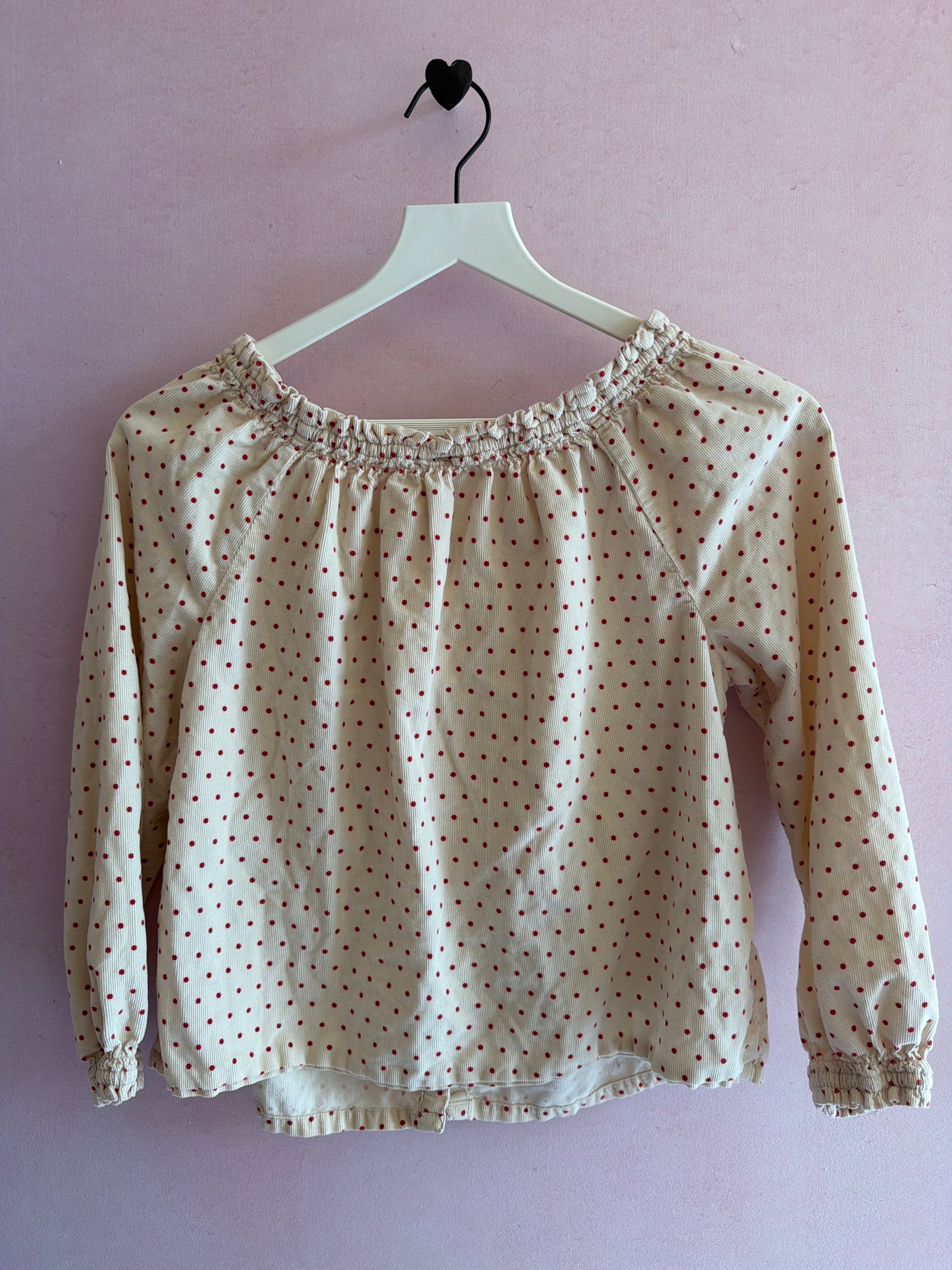 Hanna Andersson Cream with Red Polka Dots Cord Blouse / 8