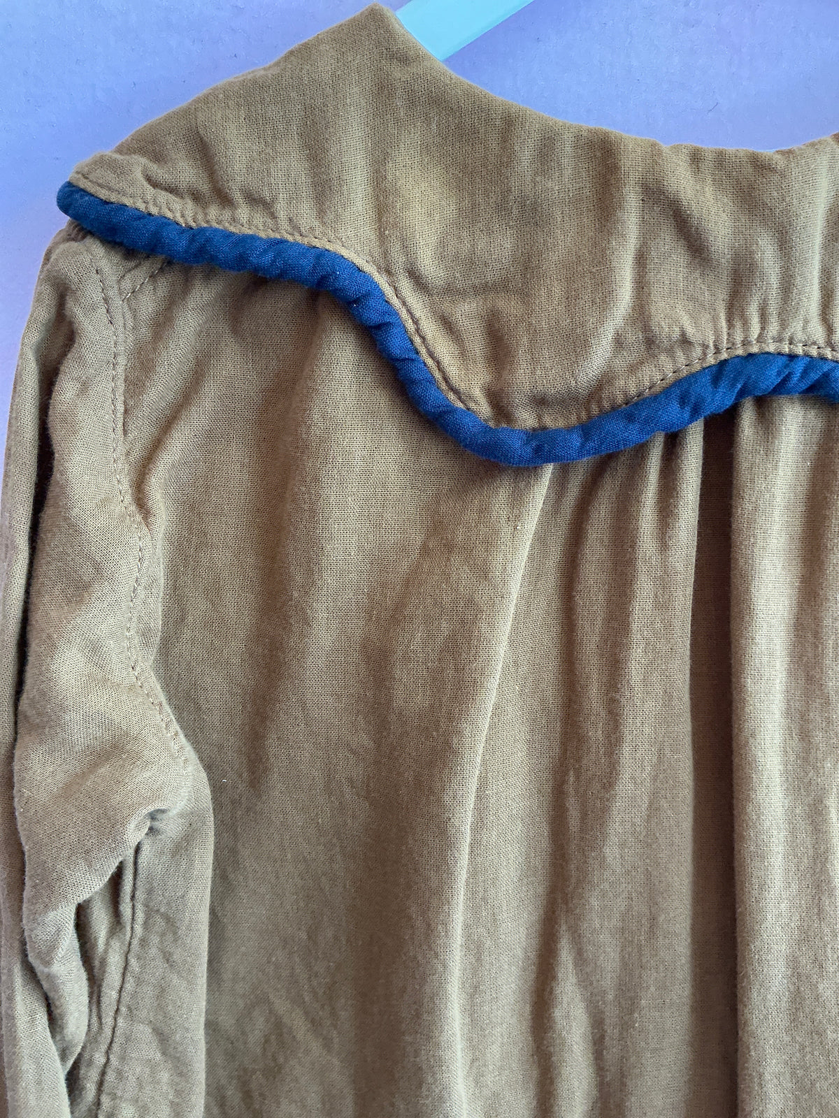 Mabo Brown Navy Trim Pocket Dress Dress / 4-5Y