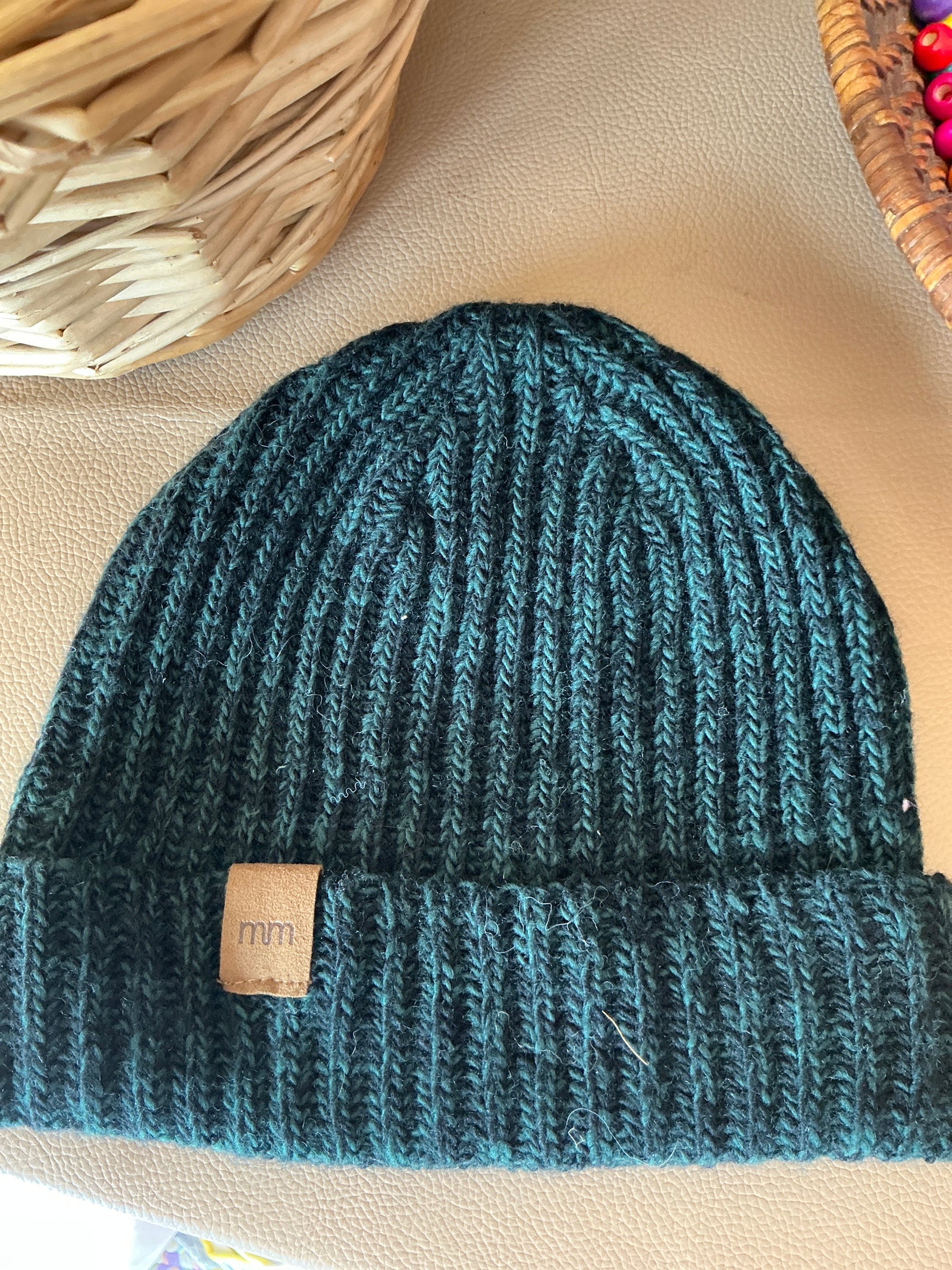 Mini Mioche Black and Green Knit Beanie / 1-4 years