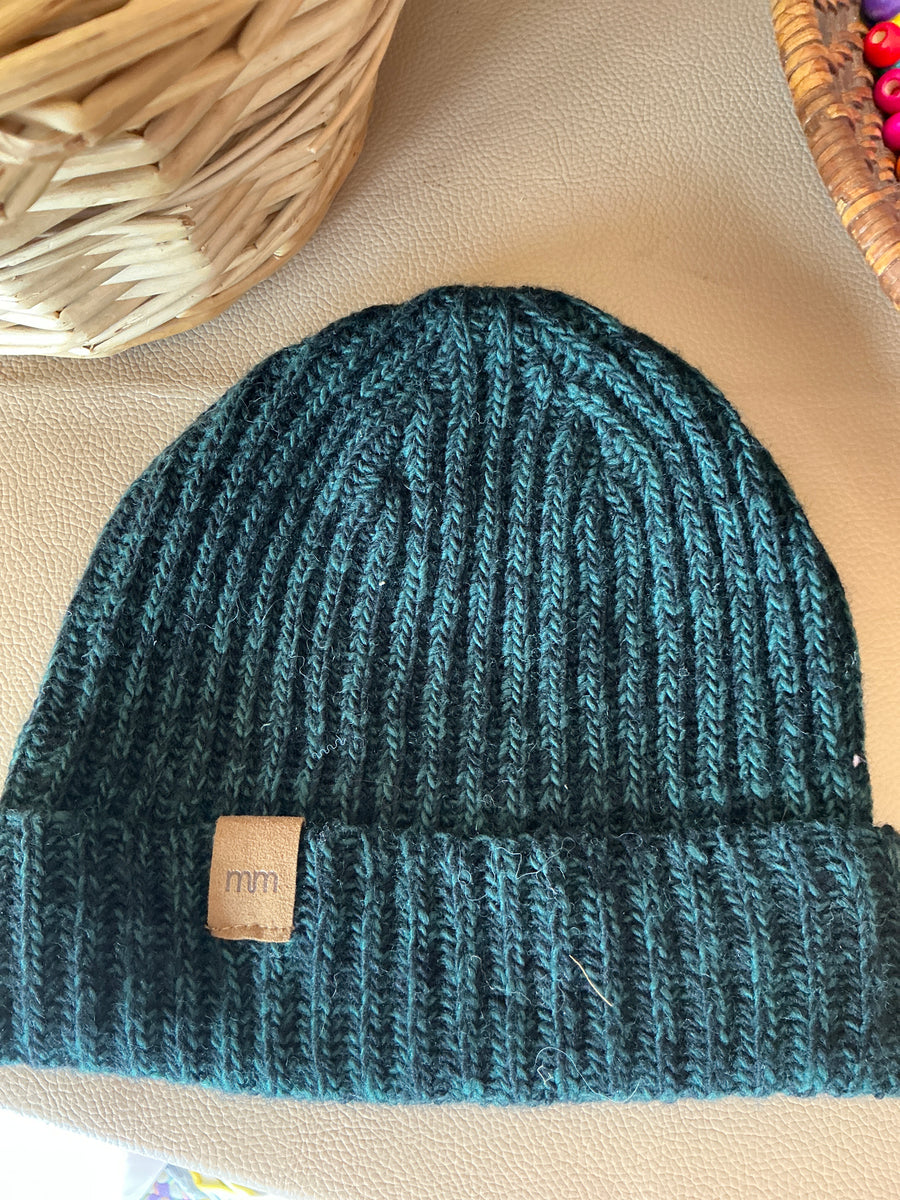 Mini Mioche Black and Green Knit Beanie / 1-4 years