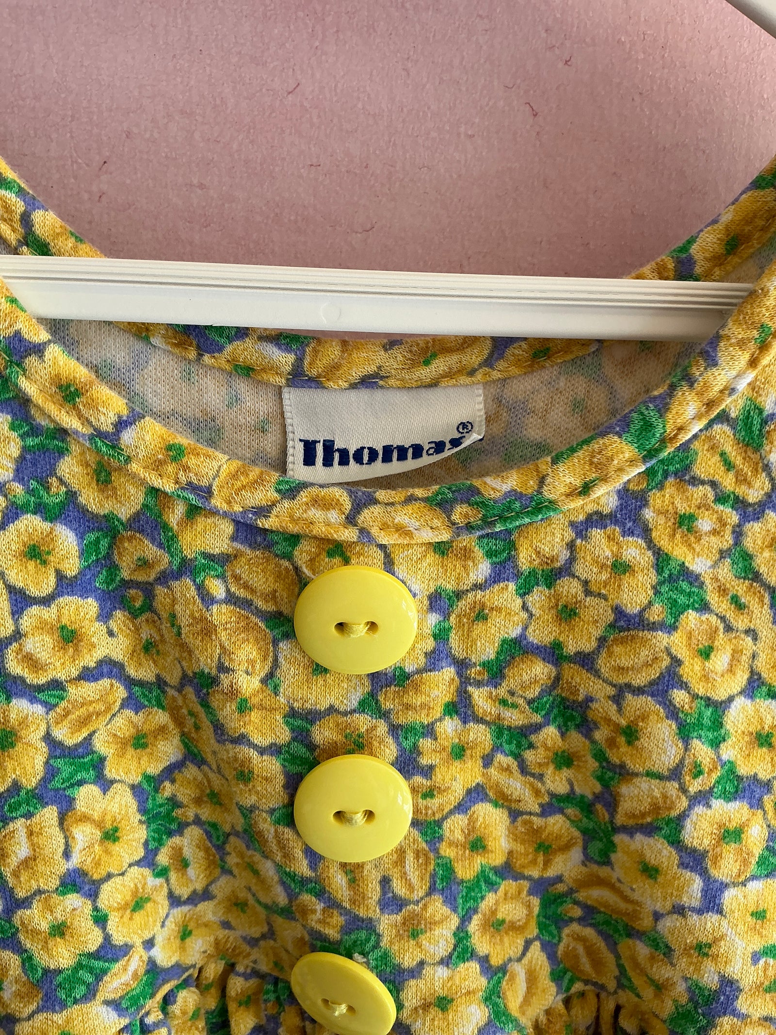 vintage 90s Yellow Flower Sun Dress / 2T