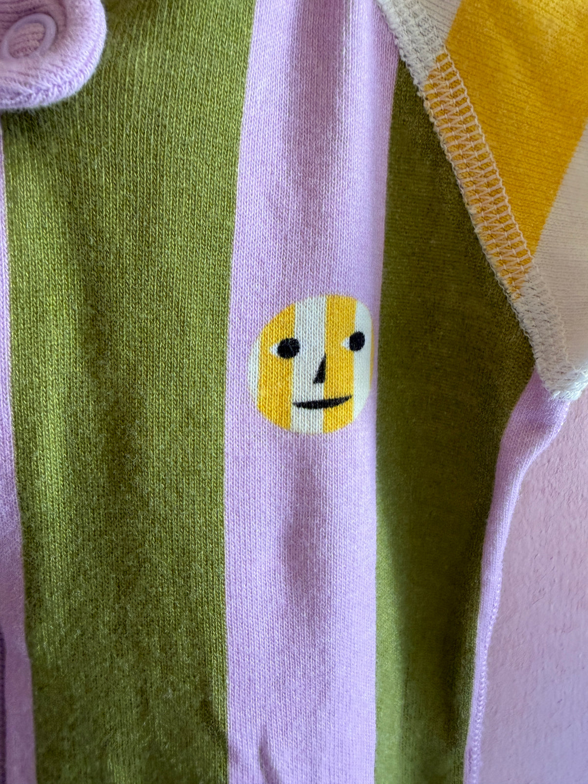 Dudson and Dudson Lavender Green and Yellow Stripe Pajamas