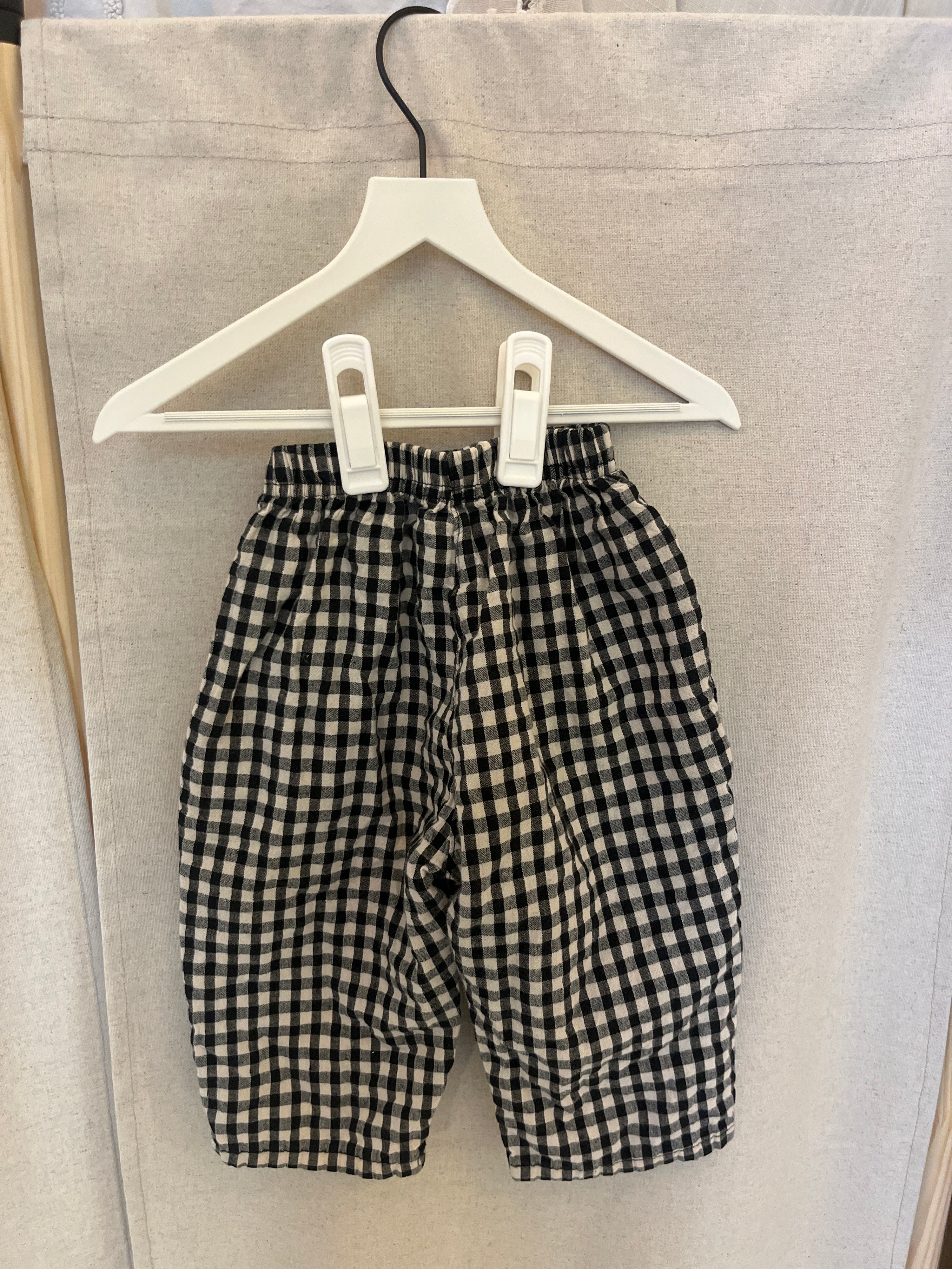 The Goguma Black Gingham Pants / 2T