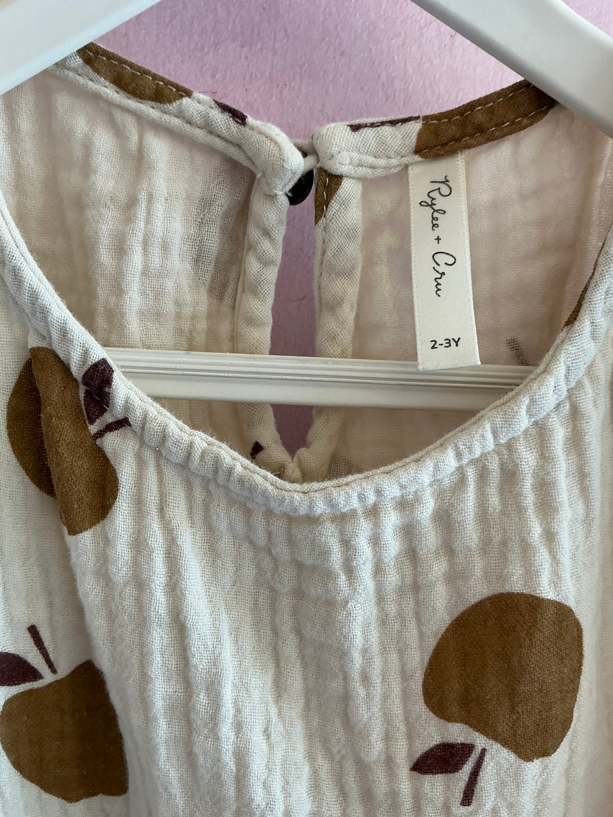 Rylee & Cru block print apples Dress / 2-3 Years
