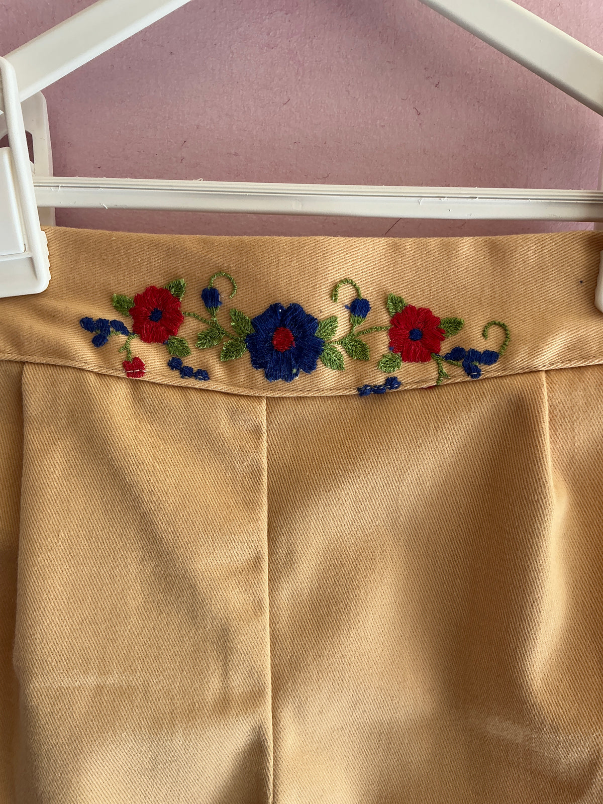 vintage high waist flare embroidery Pants / 5-6 (blend)