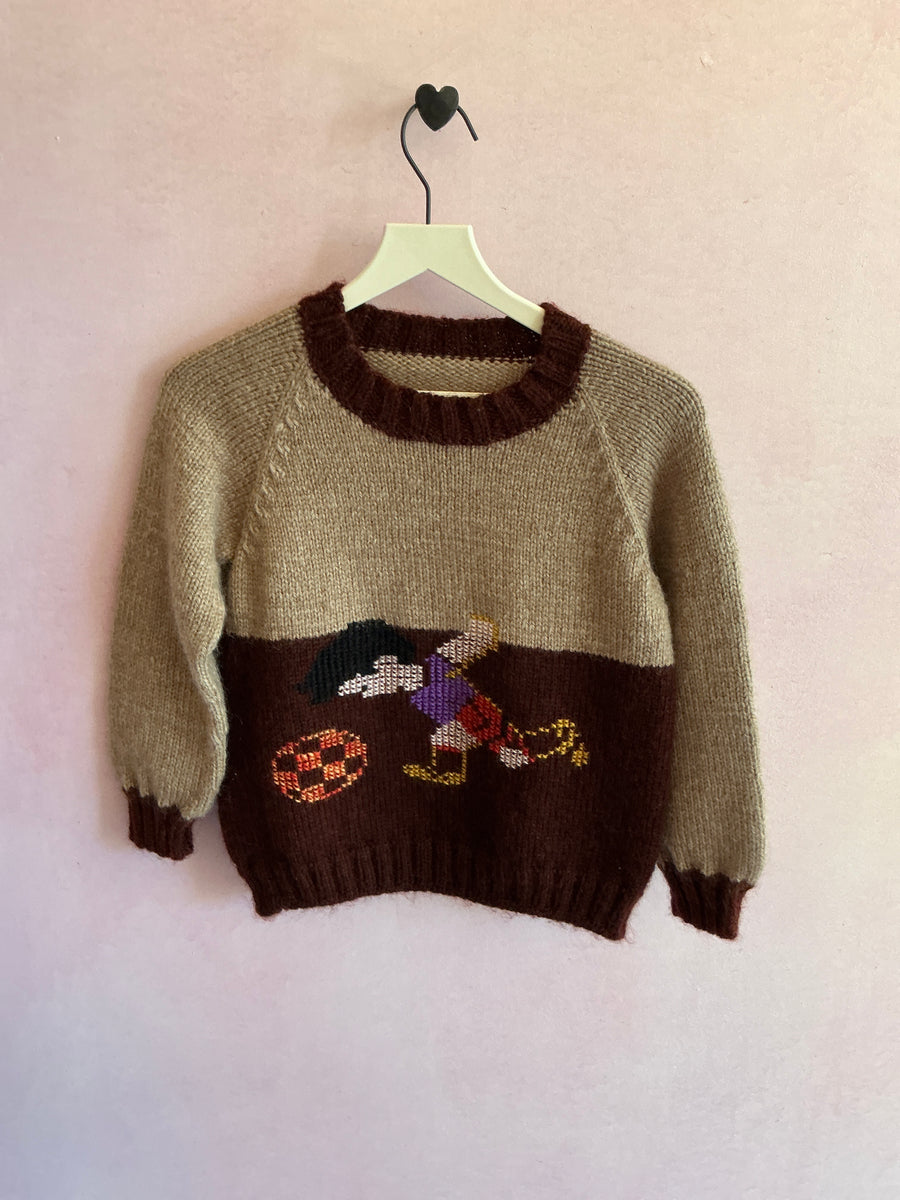 vintage wool cross stitch soccer sweater / 6