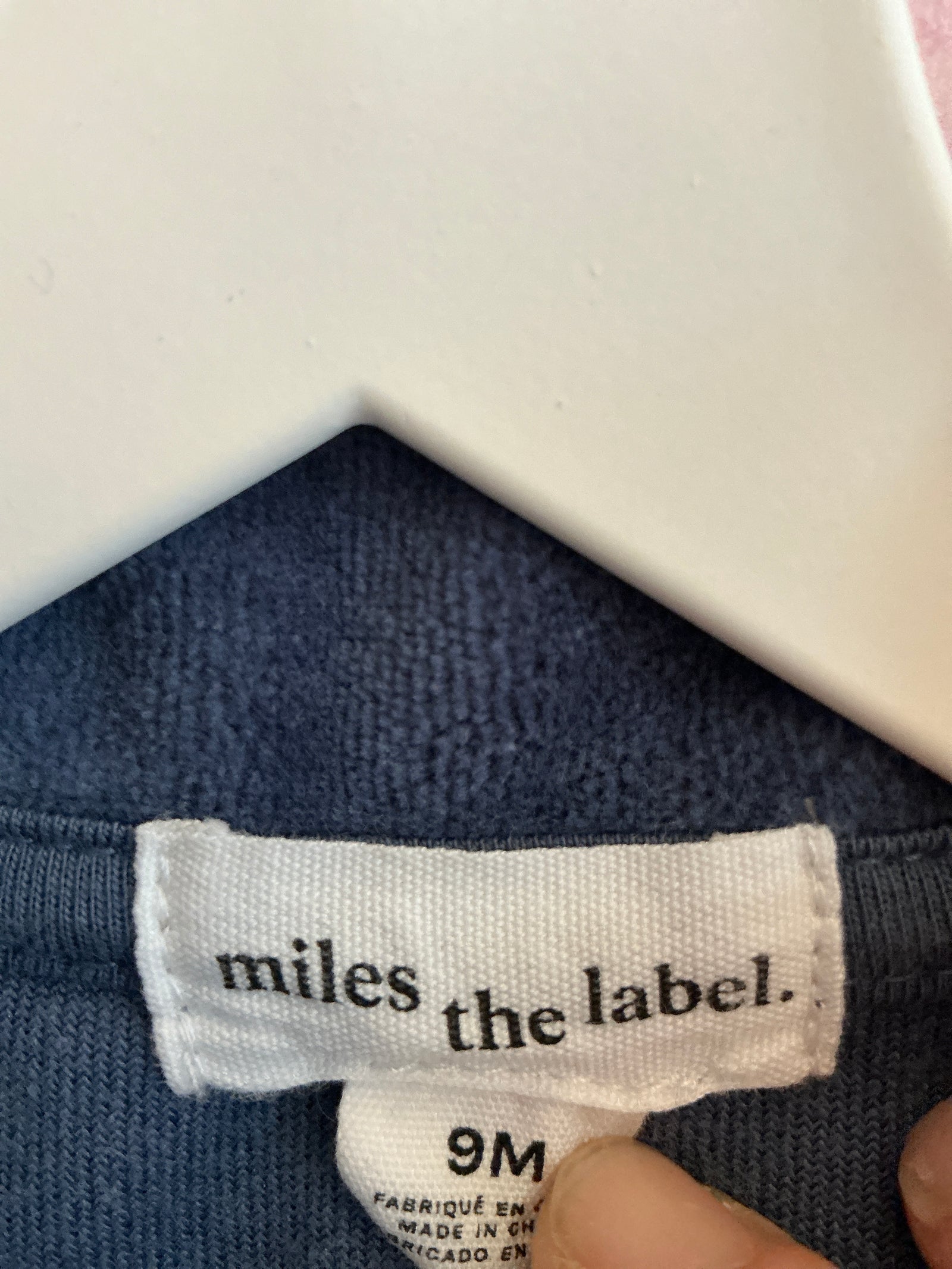 Miles The Label Blue Retro Stripe Velour Track Jacket Sweatshirt / 6-9 months