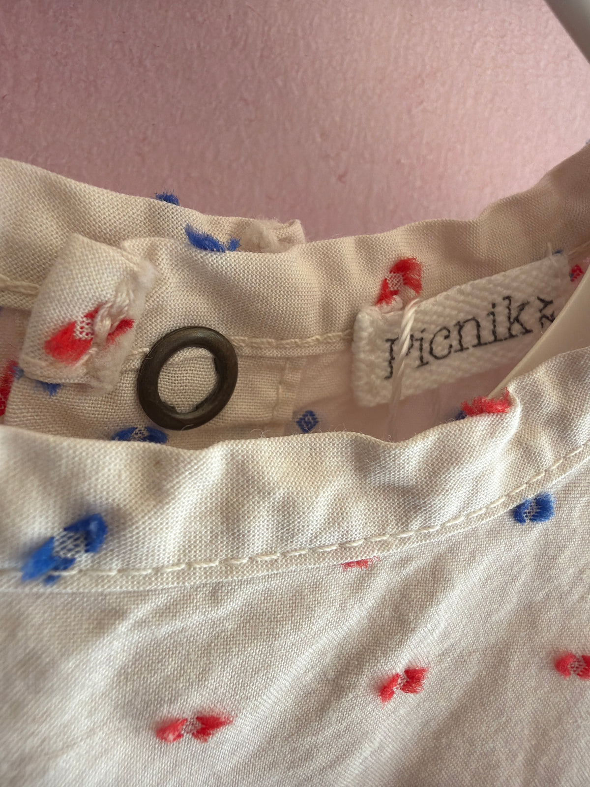 picnik red blue swiss dot playsuit / 2 (play condition)