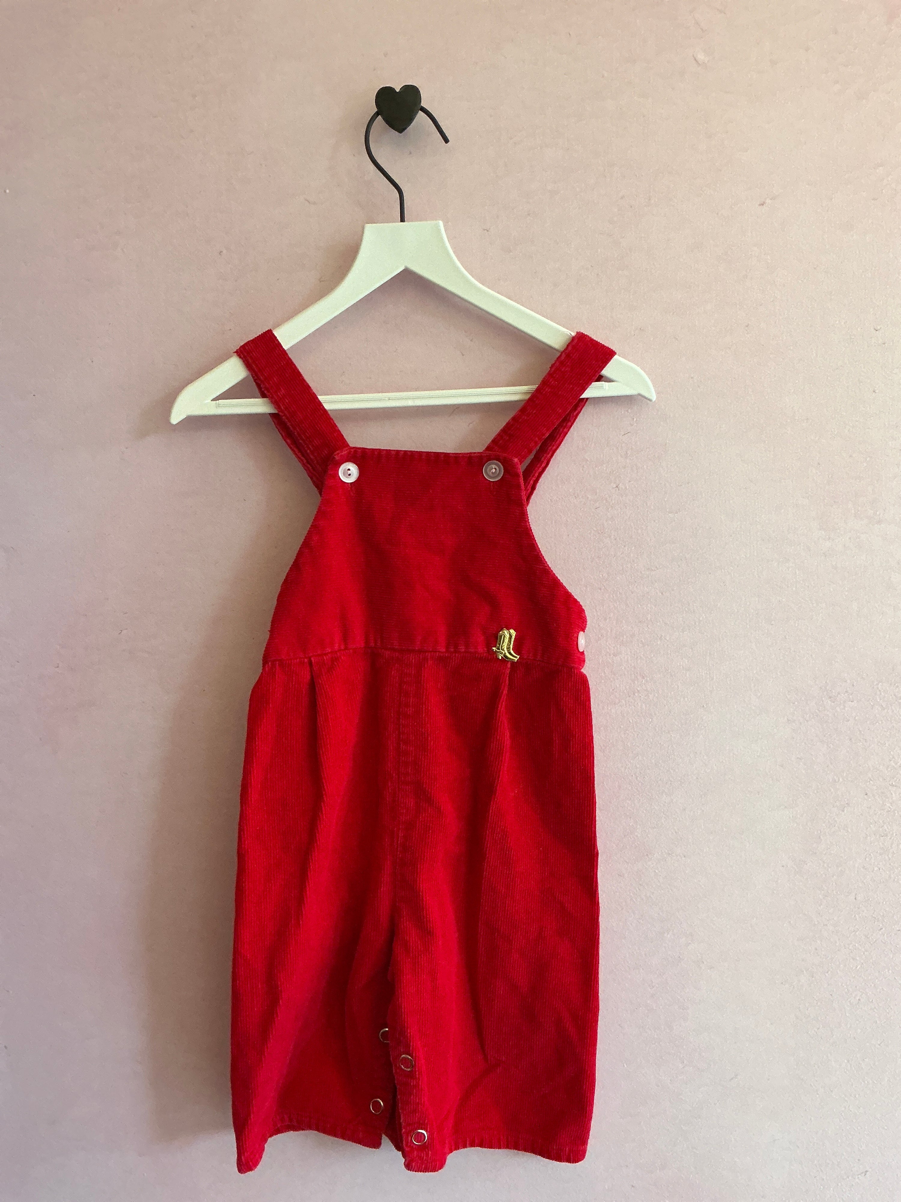 vintage Red Cord overalls / 2-3