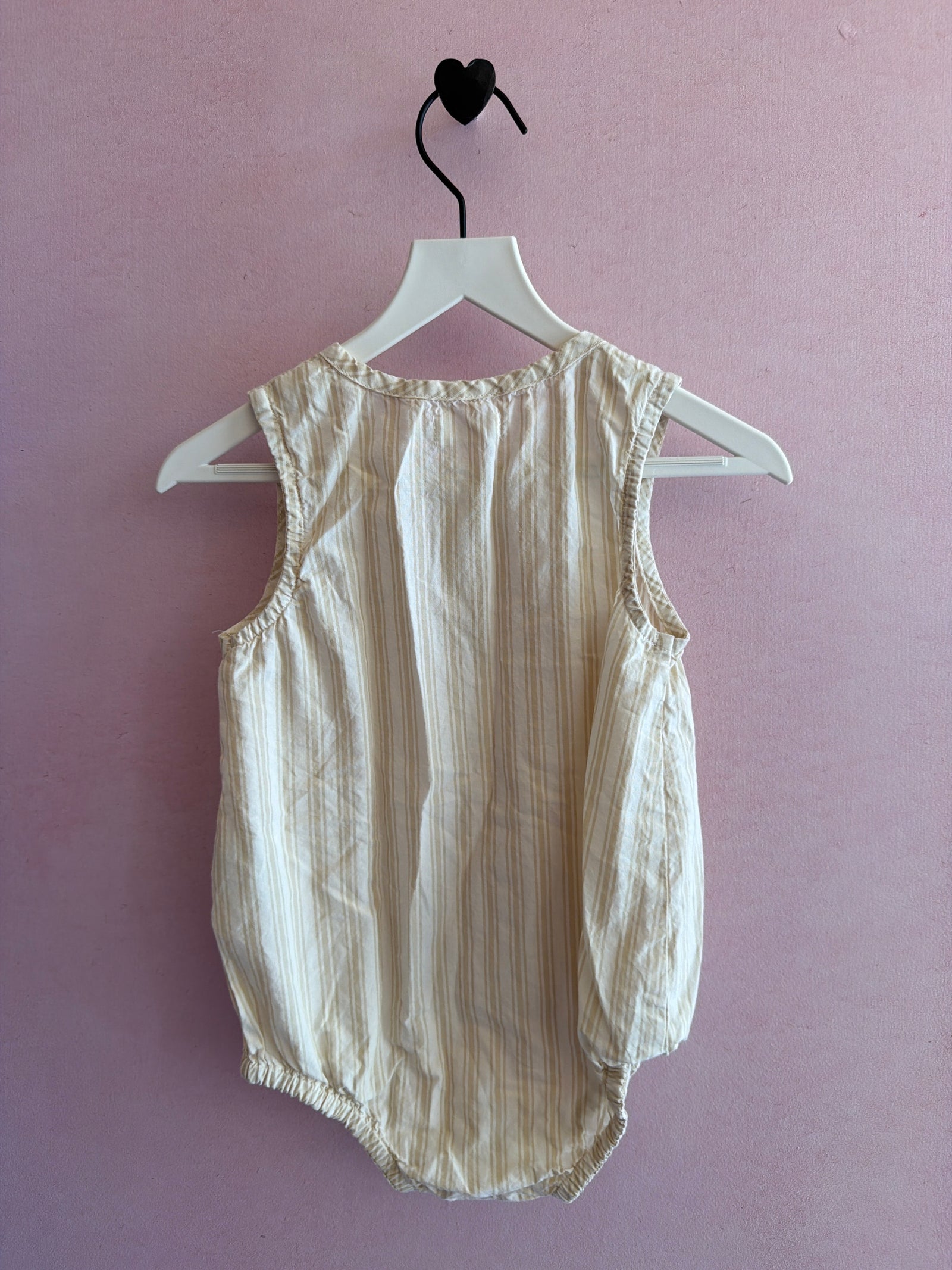 Jamie Kay Cream and beige striped Romper / 1 year