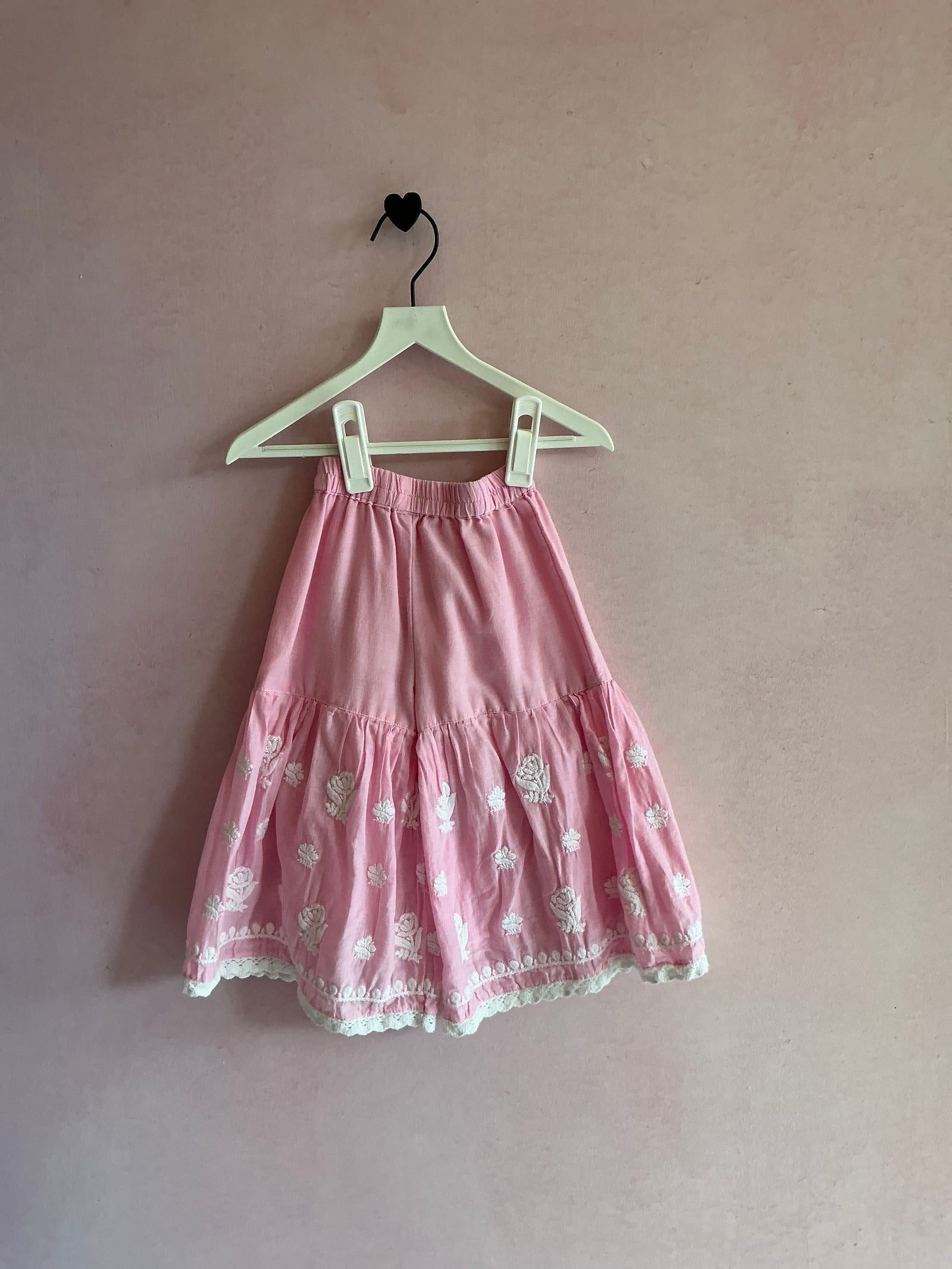 Pink Flare Floral Embroidery Pants / 18-24 months