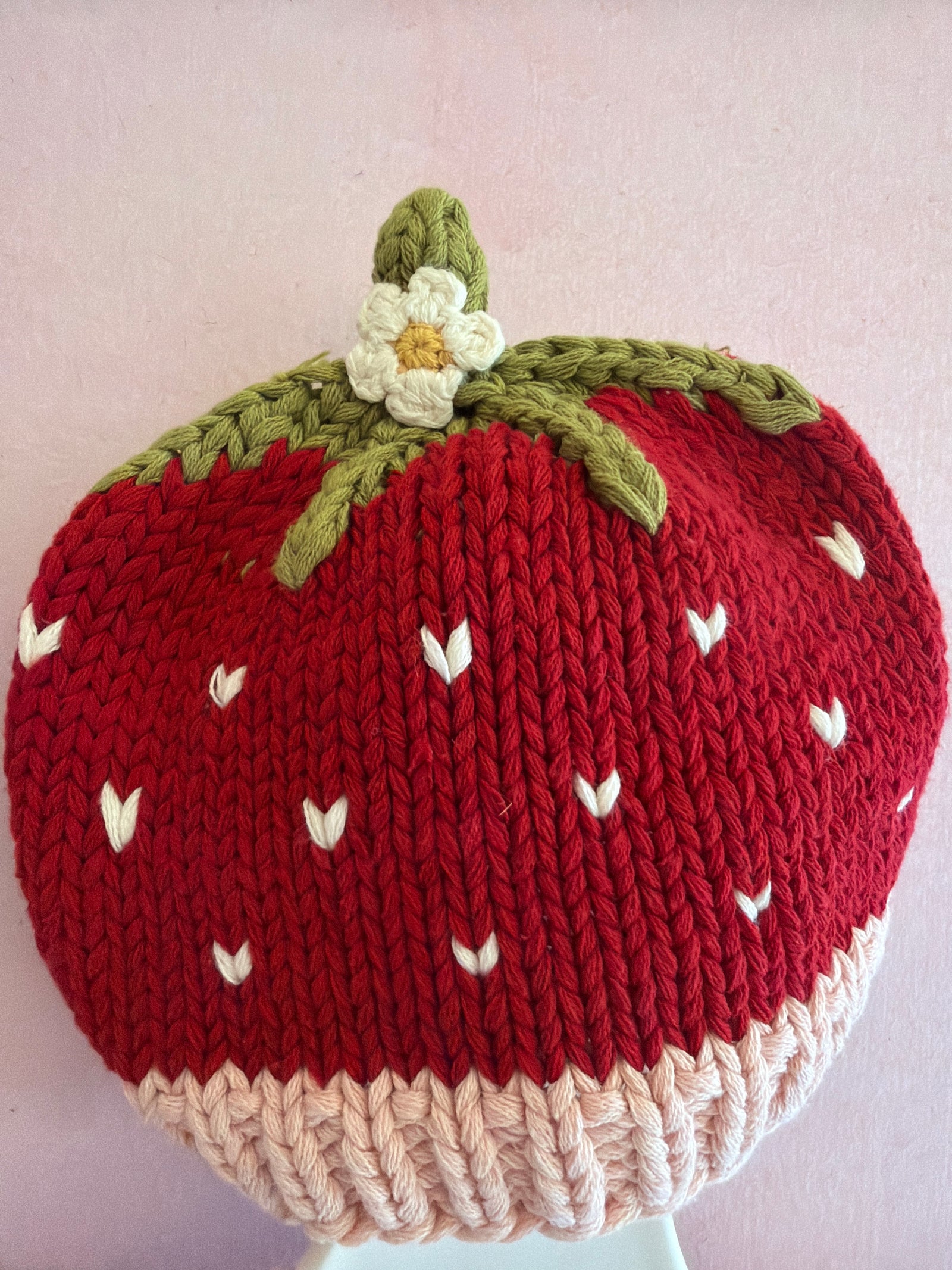 The Blueberry Hill Strawberry Flower Cardigan and Hat Set / 3-6 months
